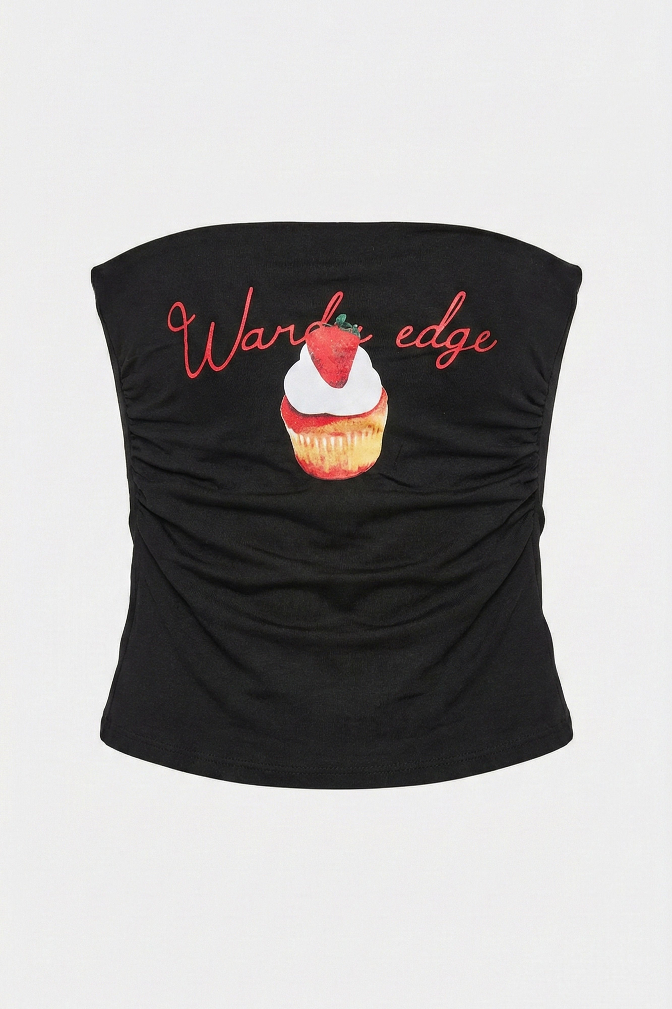 Kadın Siyah w5 Baskılı Cup Destekli Straplez Tasarım Büstiyer