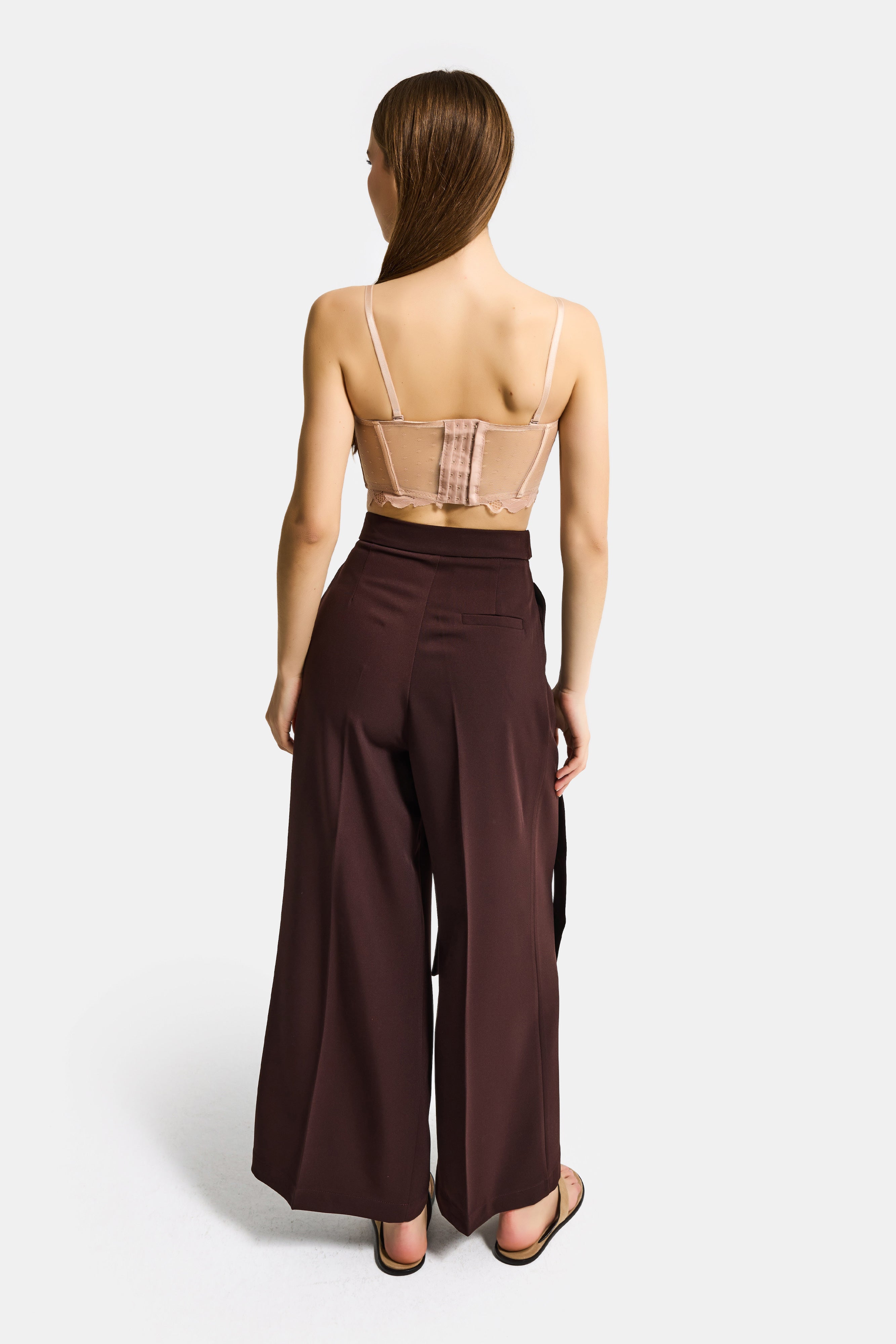 Kadın Pembe Bej w5 Balenli Güpür Dantel Detaylı Askılı Özel Tasarım Büstiyer