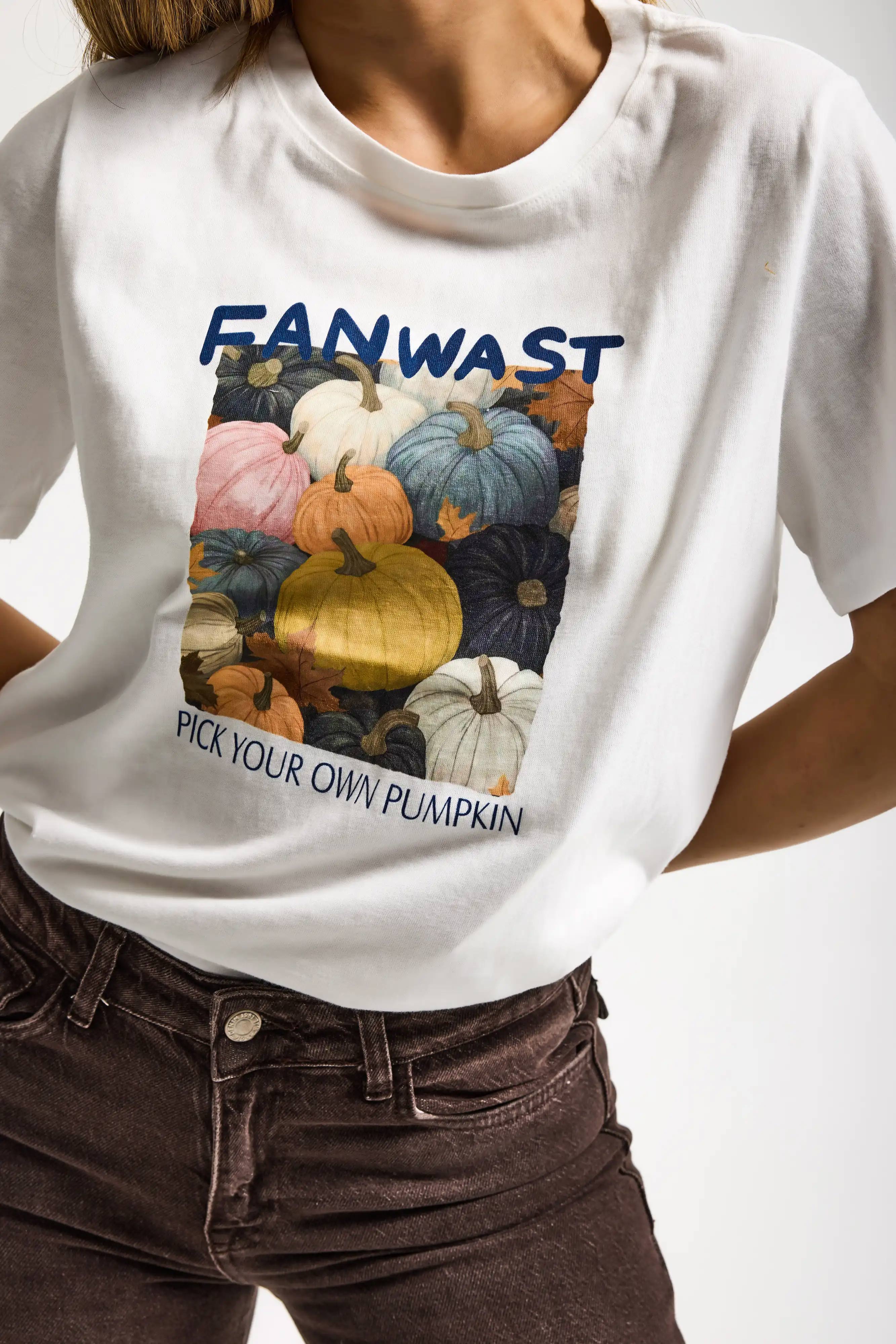 Kadın Beyaz w5 Özel Baskılı Tasarım Oversize T-Shirt