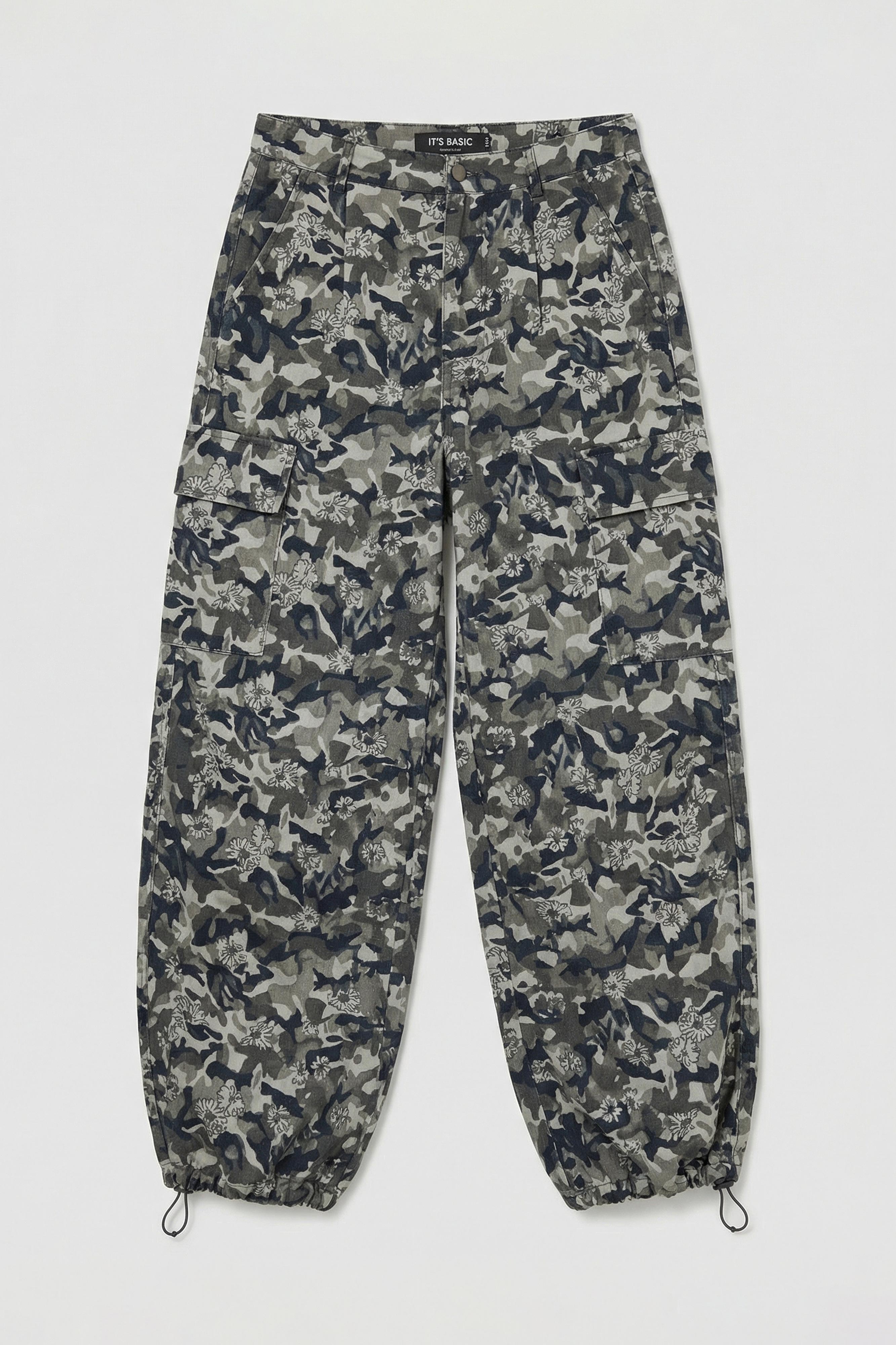 Kadın Kamuflaj w5 Kargo Cep Özel Kumaş Tasarım Pantolon