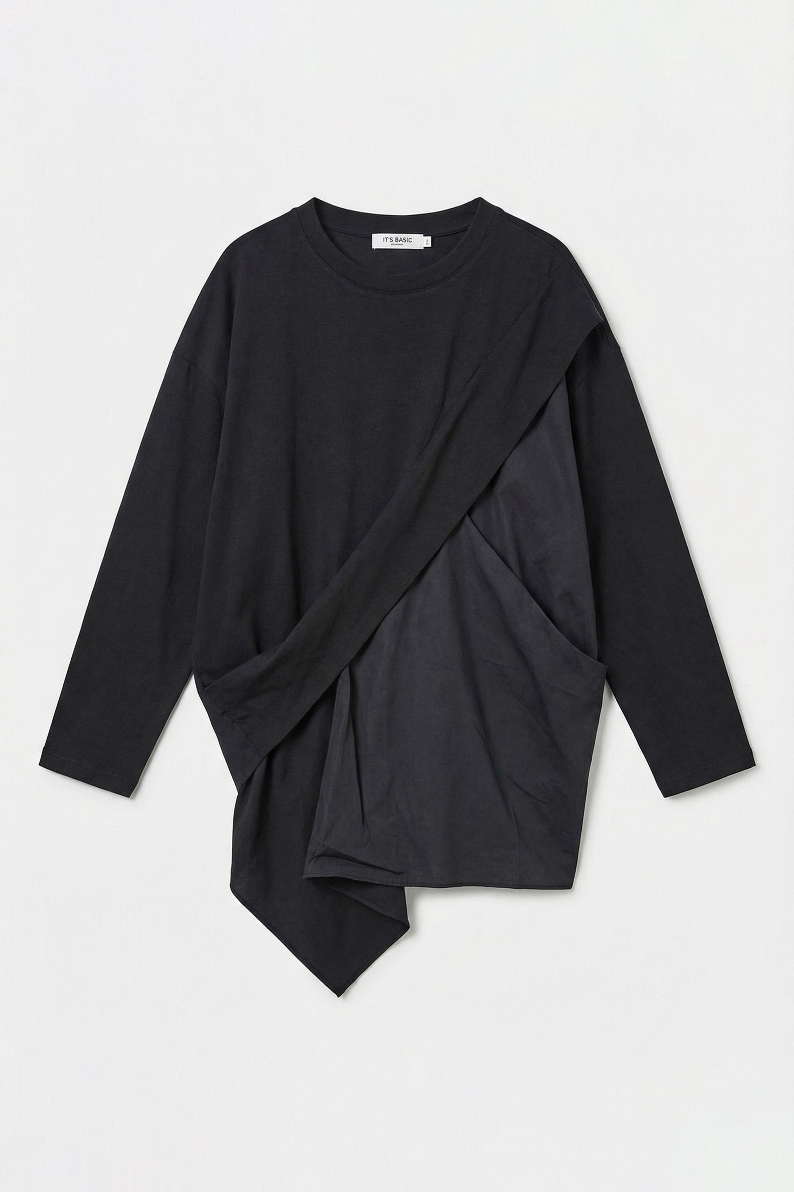 Kadın Siyah w5 Oversize Çift Parça Tasarım Gömlek Sweatshirt