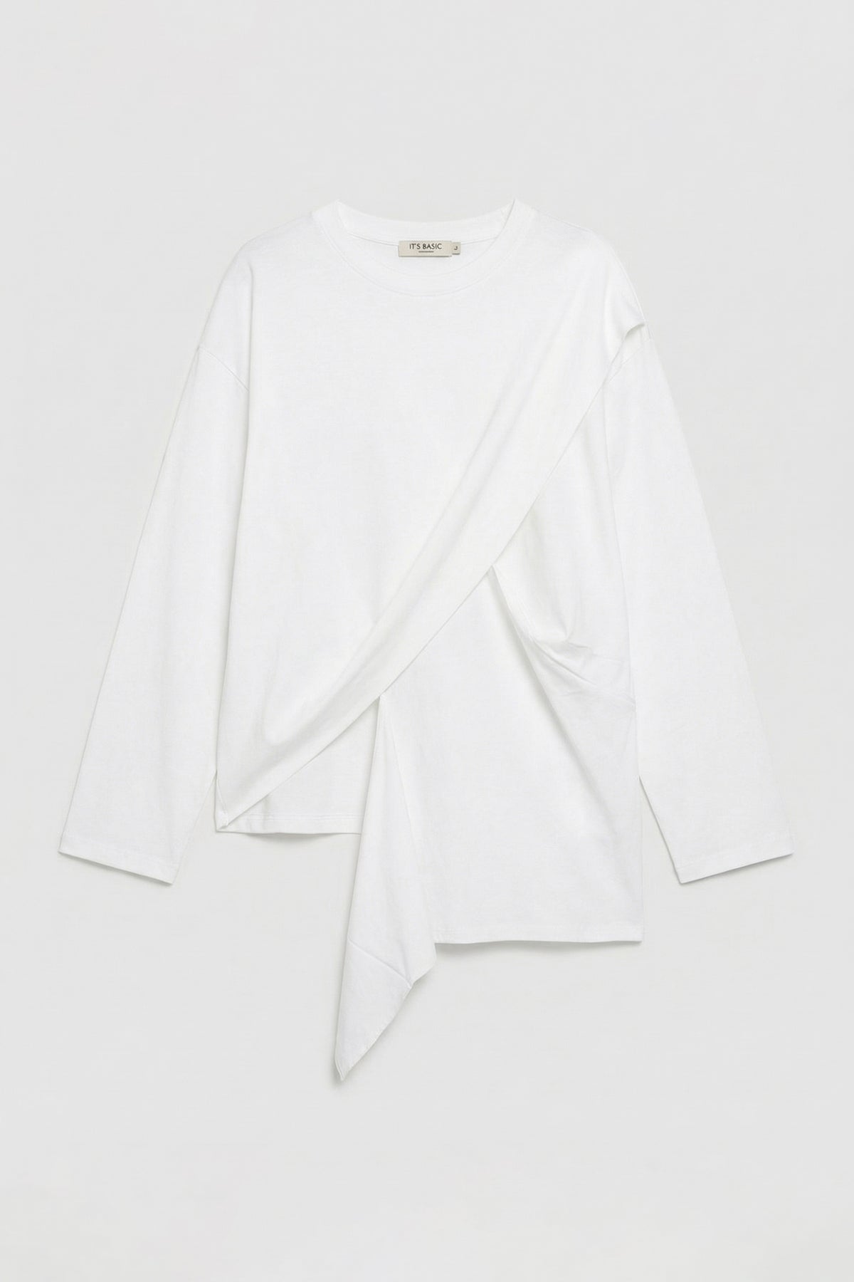 Women's White w5 Oversize Two-Piece Design Shirt Sweatshirt