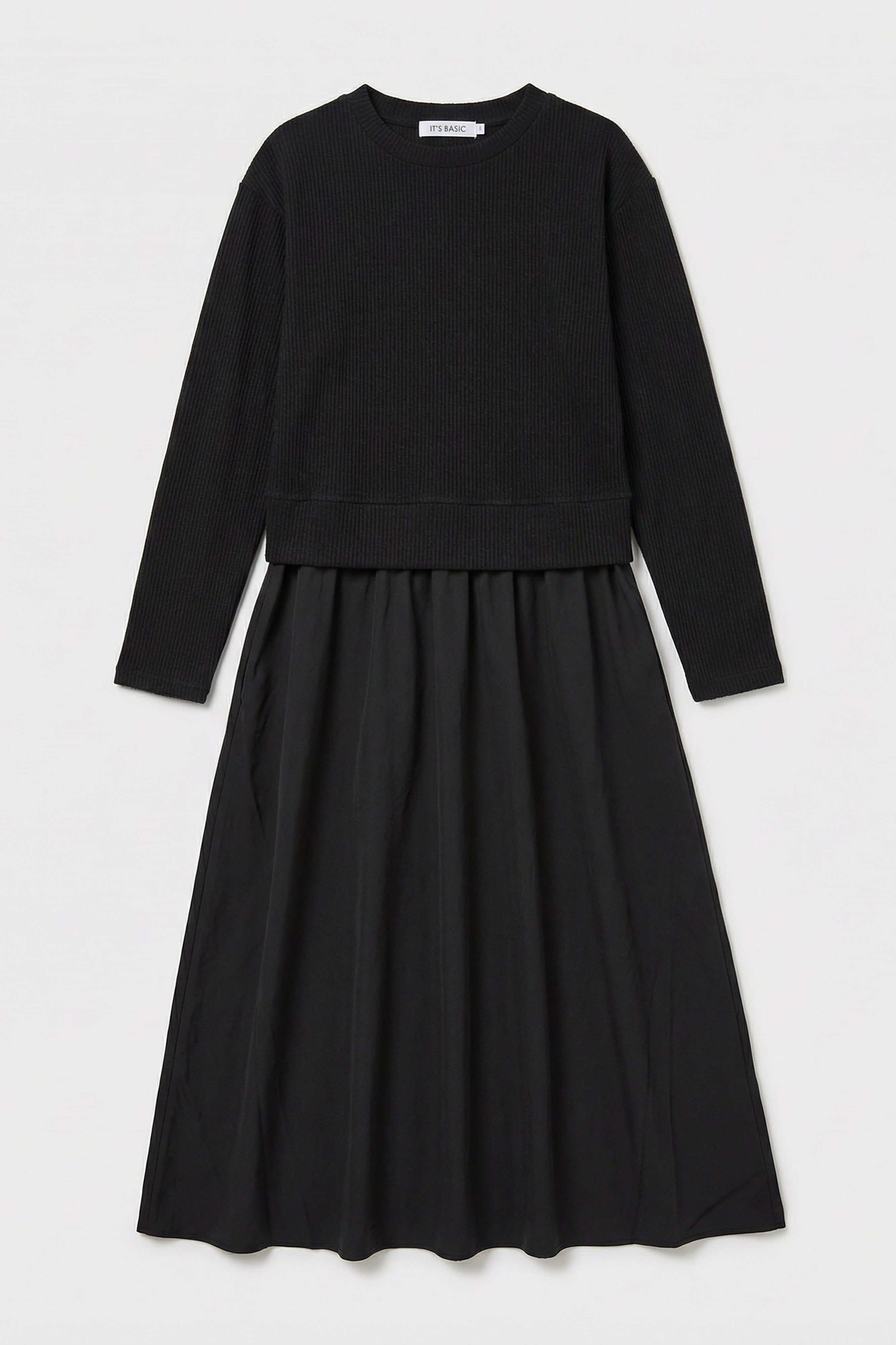 Kadın Siyah w5 Triko Kazak Etek Tek Parça Tasarım Elbise