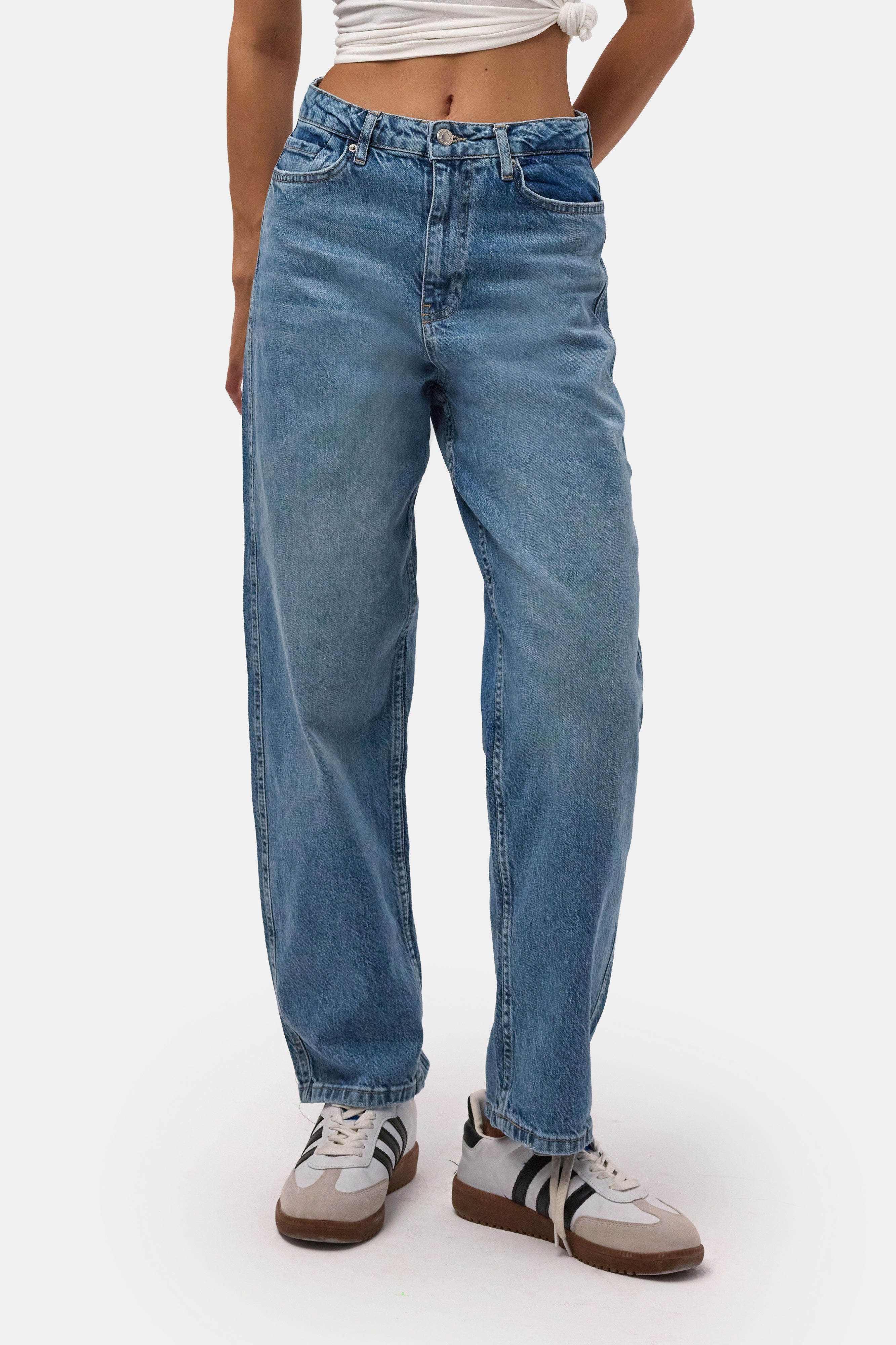 Kadın Mavi 4s6-4 Relax Fit Esnek Kumaş Denim Jean