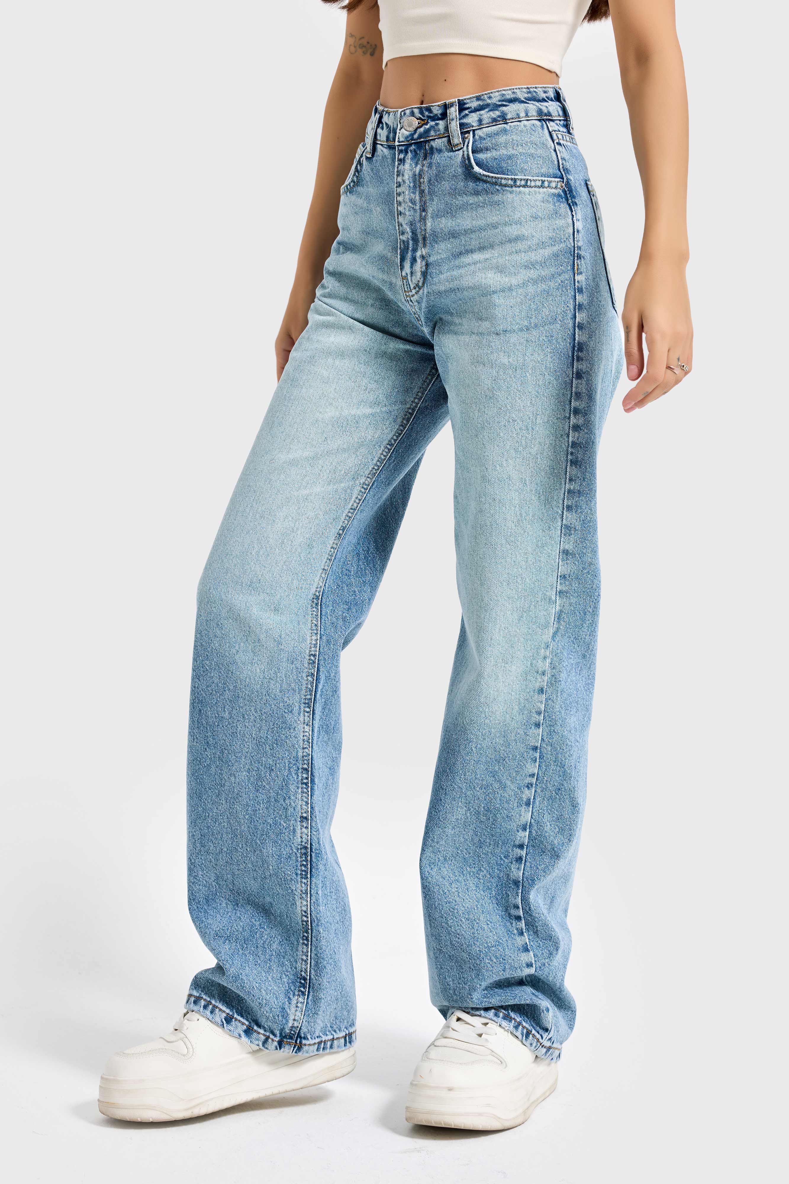 Kadın T.Kot Rengi Doris 4s5-80 Straight Fit Yüksek Bel %100 Koton İç Boy 80cm Denim Jean