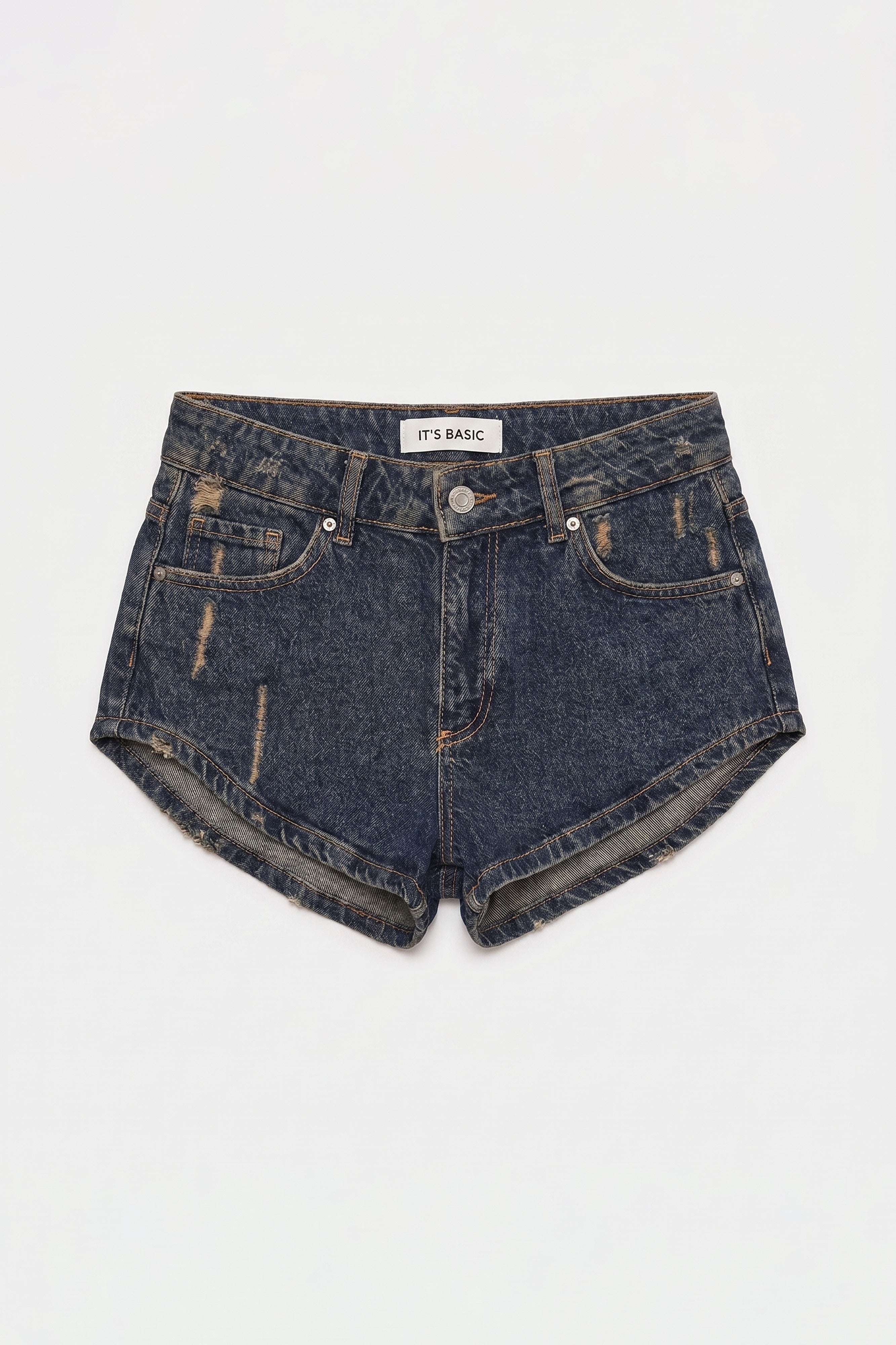 Kadın Koyu Kot 11s6 Süper Mini %100 Koton Denim Şort
