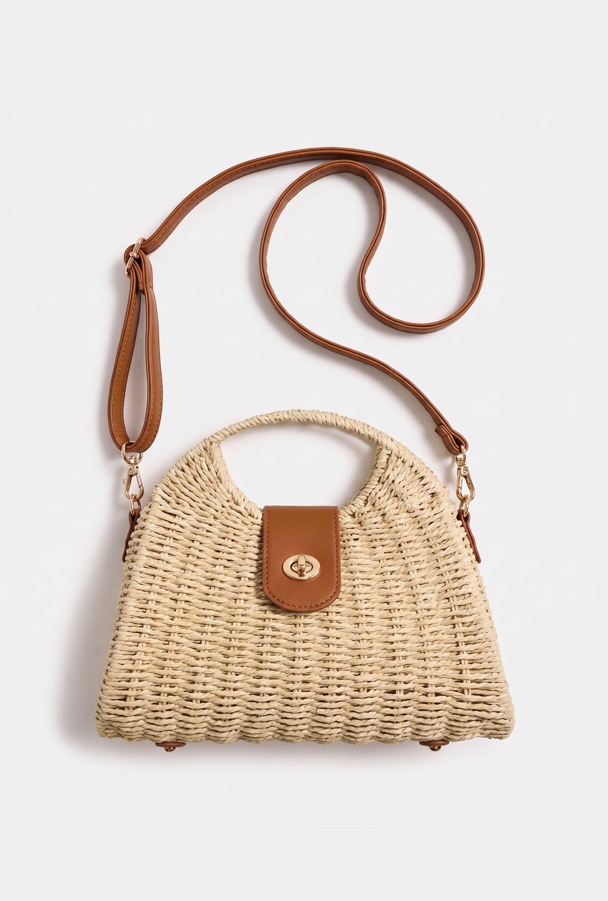 Women's Beige Specially Designed Paper Woven Shoulder and Hand Bag
