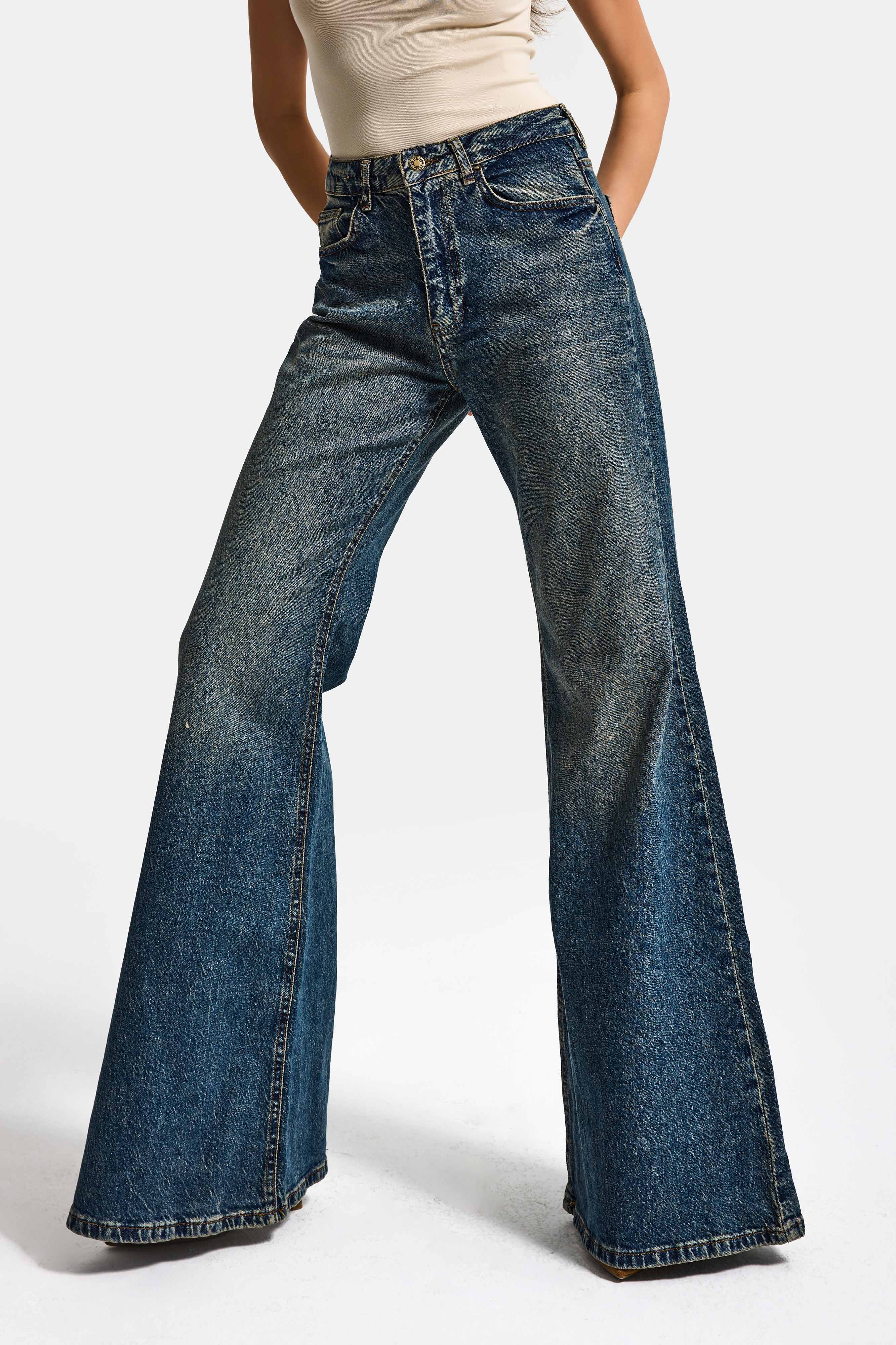 Kadın Tint Kot Rengi 2w5-8 Flare Fit Komfort Kumaş İç Boy 83cm Denim Jean