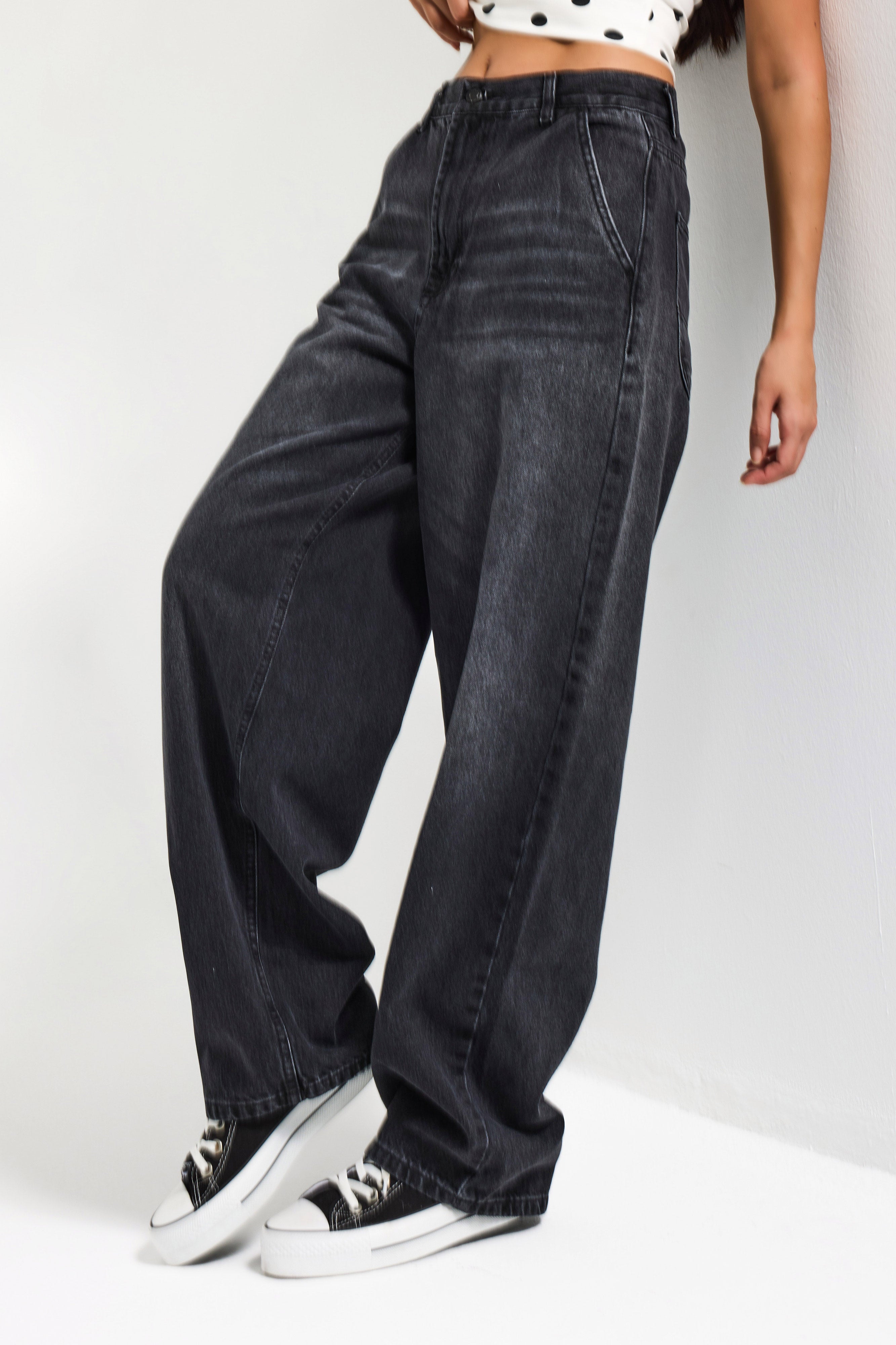 Kadın Koyu Füme Skater Fit Denim Jean - 100% Koton