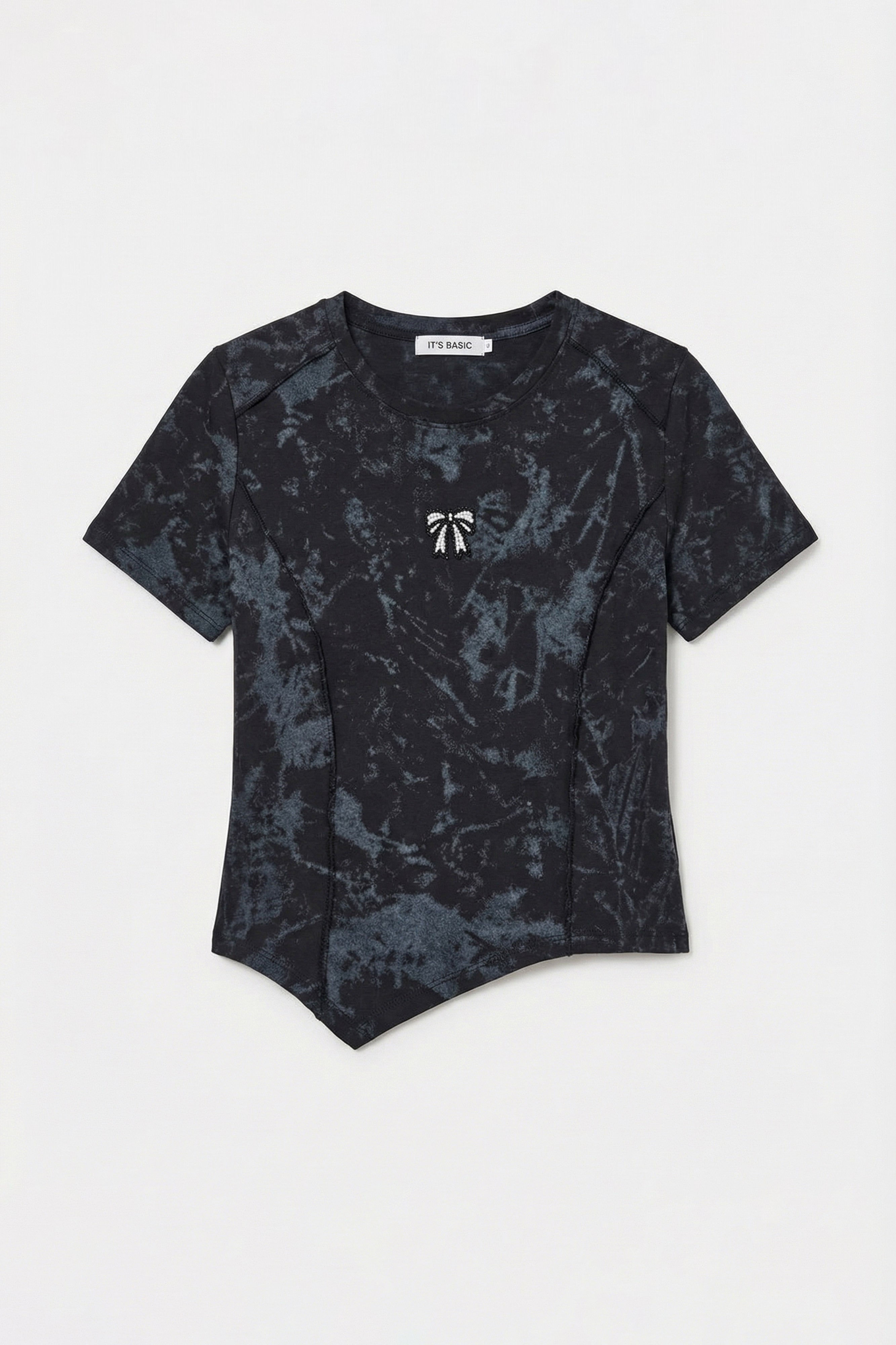 Kadın Siyah w5 Özel Kumaş Elastan Crop Top