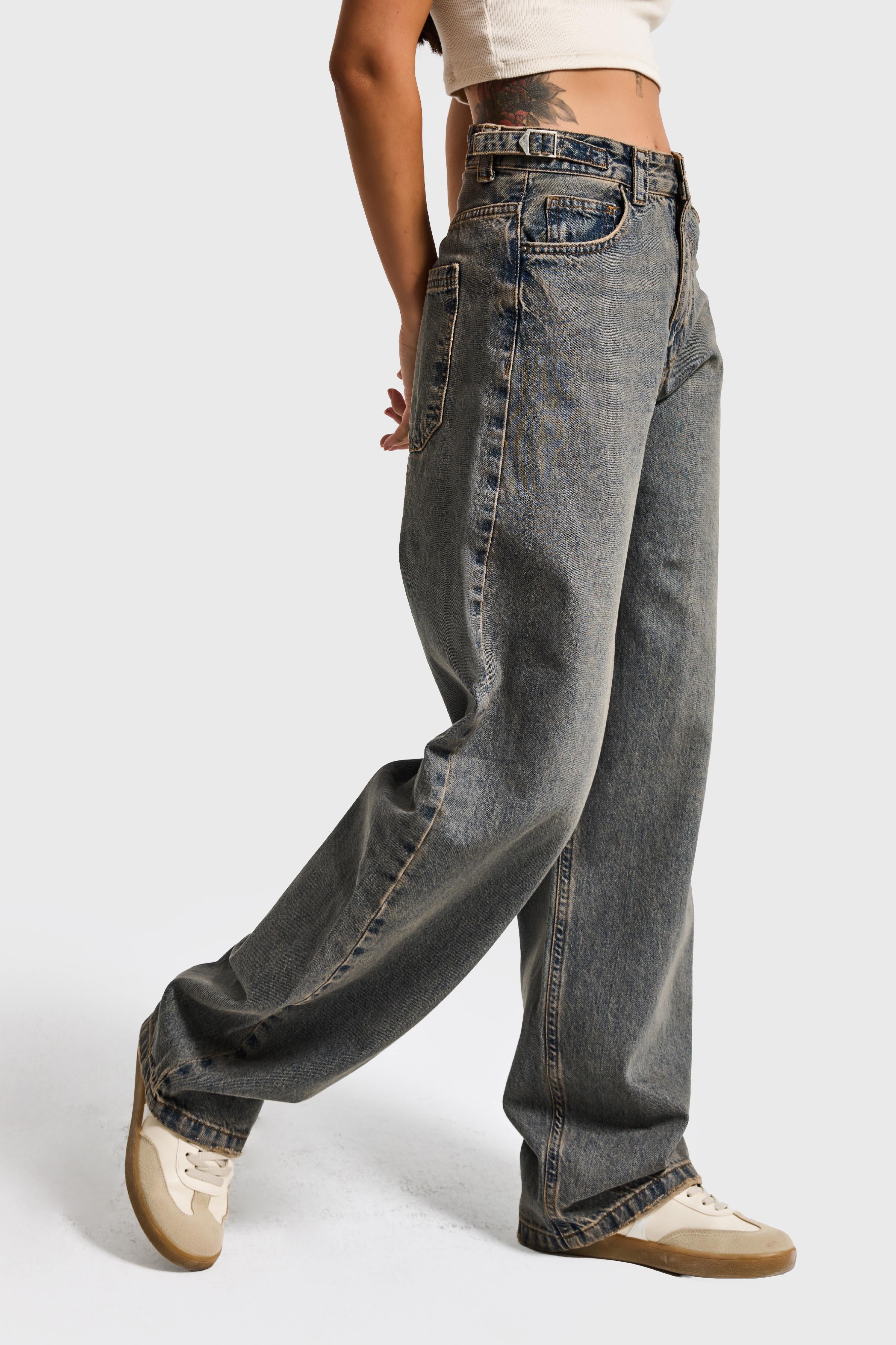 Women's T.Kot Color Lotus 2w5-134 Baggy Fit Inseam 83cm 100% Cotton Denim Jeans