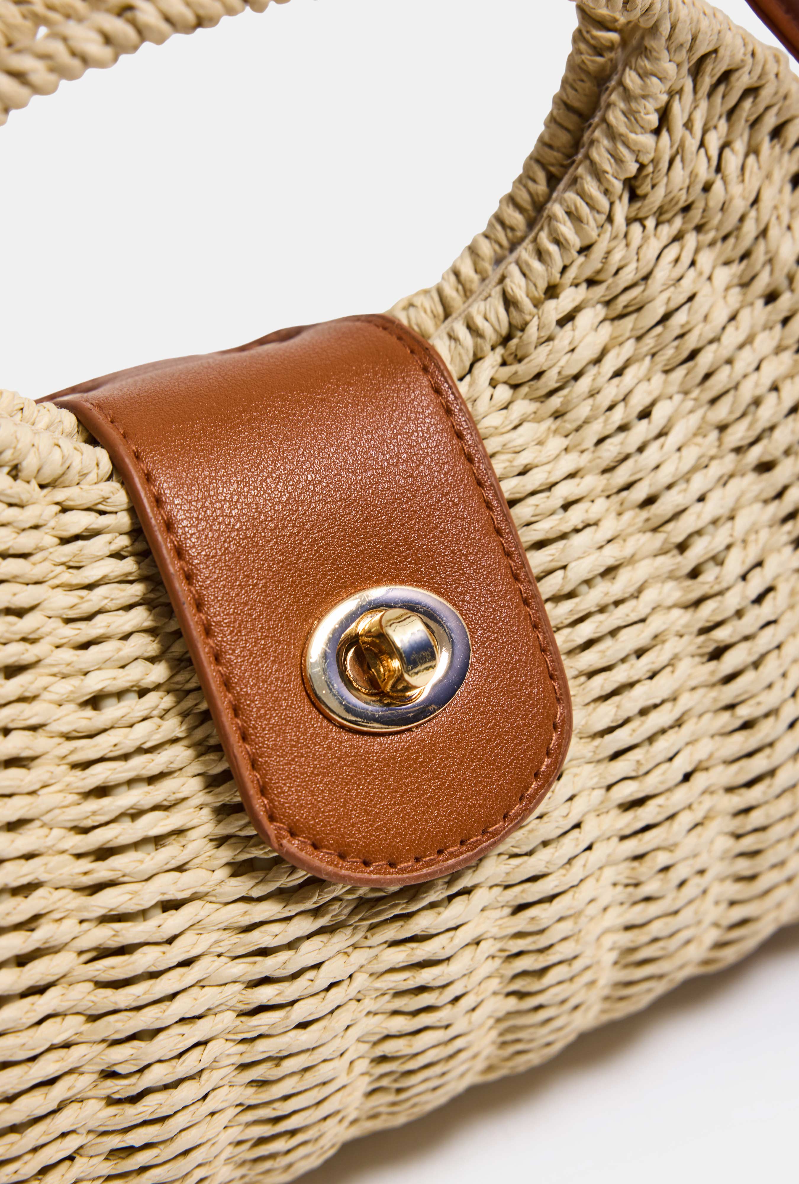 Women's Beige Specially Designed Paper Woven Shoulder and Hand Bag
