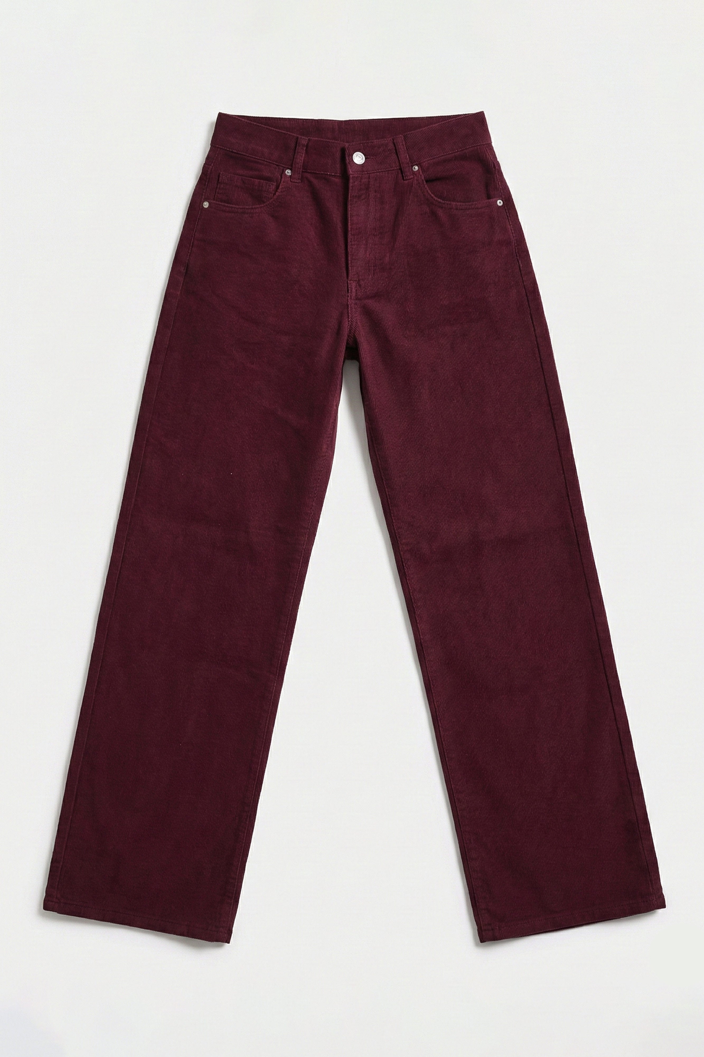 Kadın Bordo Renk Lora 7s6-35 Loose Fit %100 Koton Denim Jean