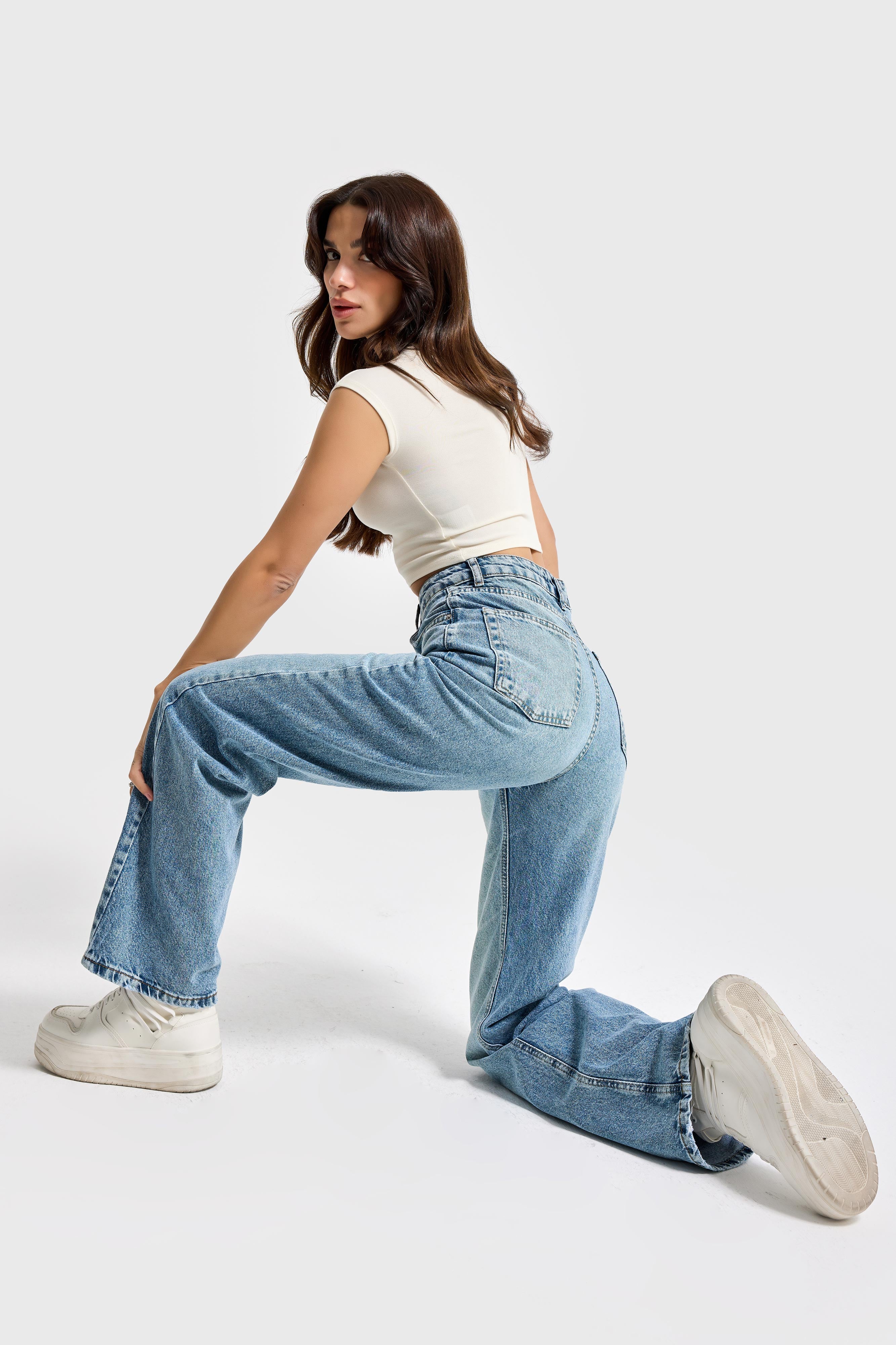 Женские джинсы T.Jeans Color Doris 4s5-80, прямой крой, высокая талия, 100% хлопок, внутренняя длина 80 см