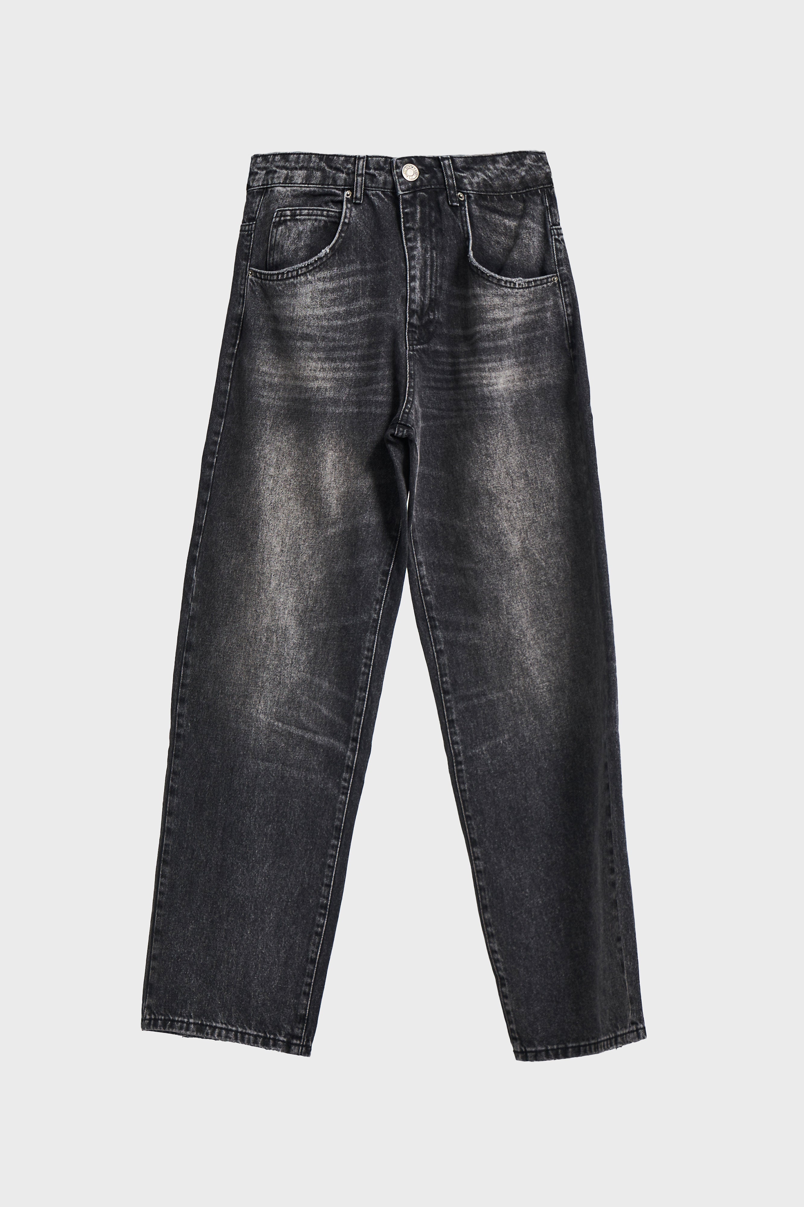 Erkek Koyu Füme Renk 4w5-14 TT25 Relaxed Baggy Fit İç Boy 80cm Rahat Kesim %100 Koton Denim Jean