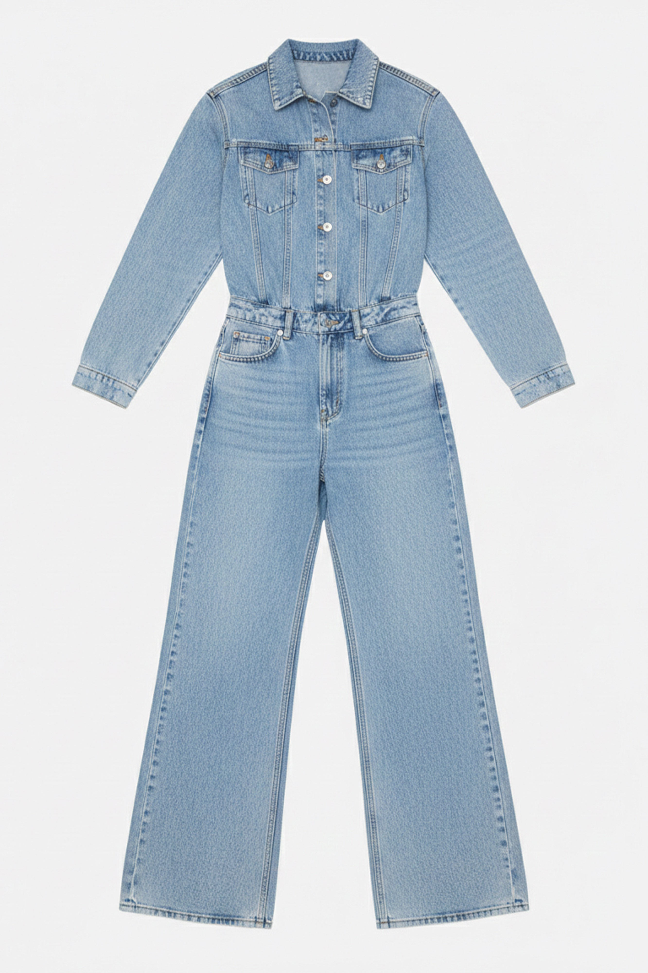 Kadın Kot Rengi 3s6-3 Straight Fit %100 Koton Denim Tulum