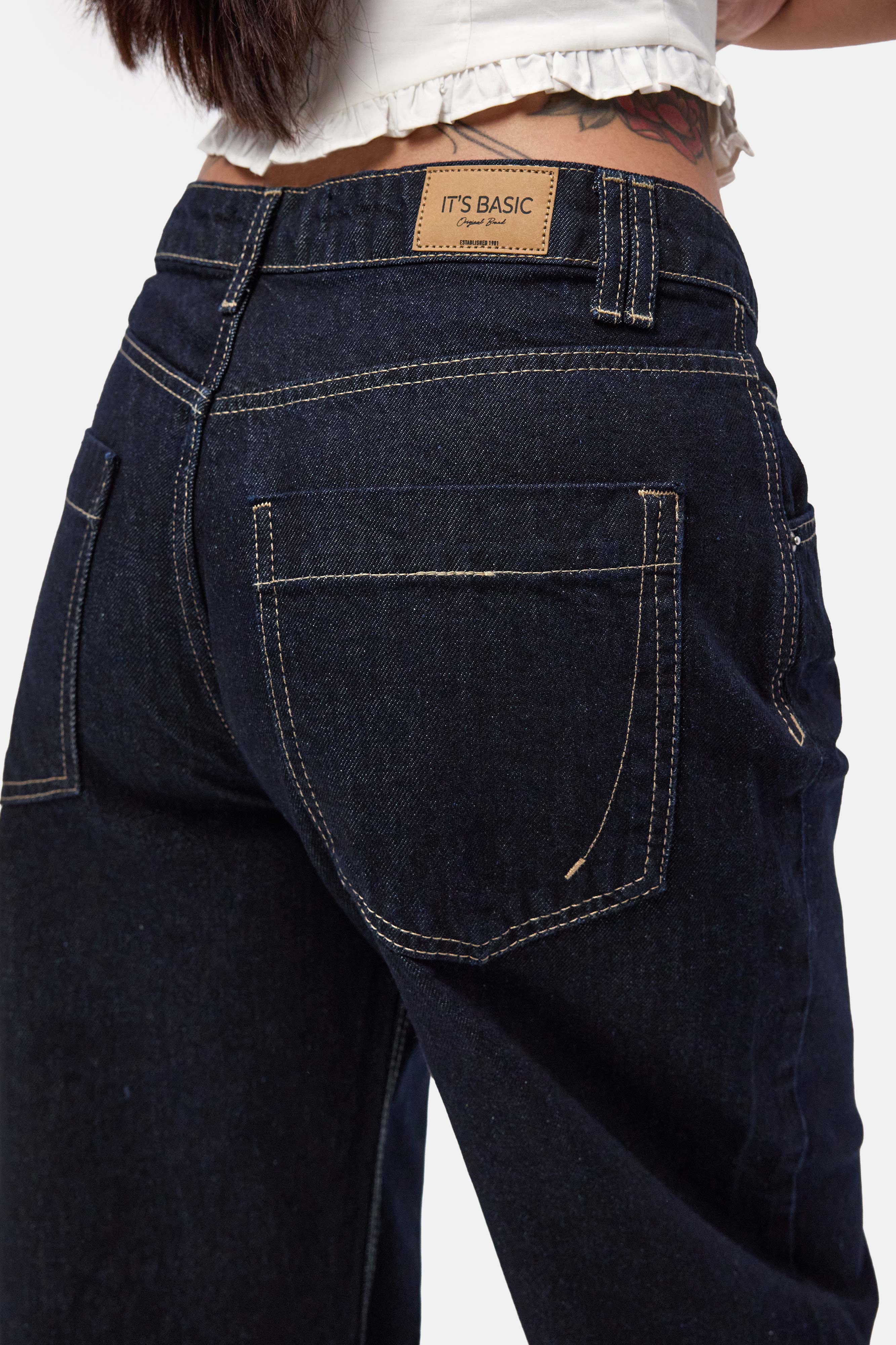 Kadın İndigo Selvedge 7s6-50 Baggy Low Rise Fit Tokyo %100 Koton Denim Jean