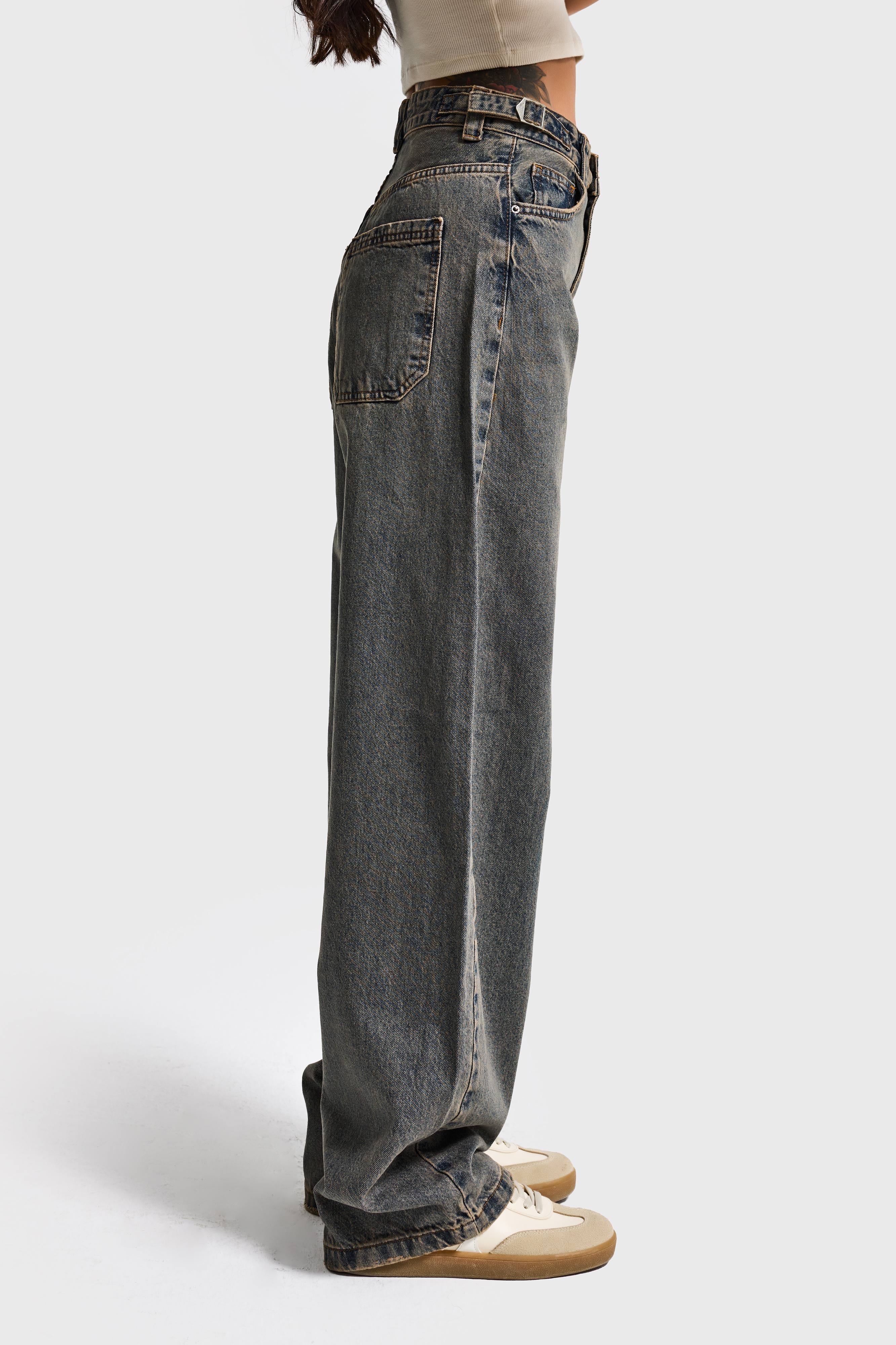 Women's T.Kot Color Lotus 2w5-134 Baggy Fit Inseam 83cm 100% Cotton Denim Jeans