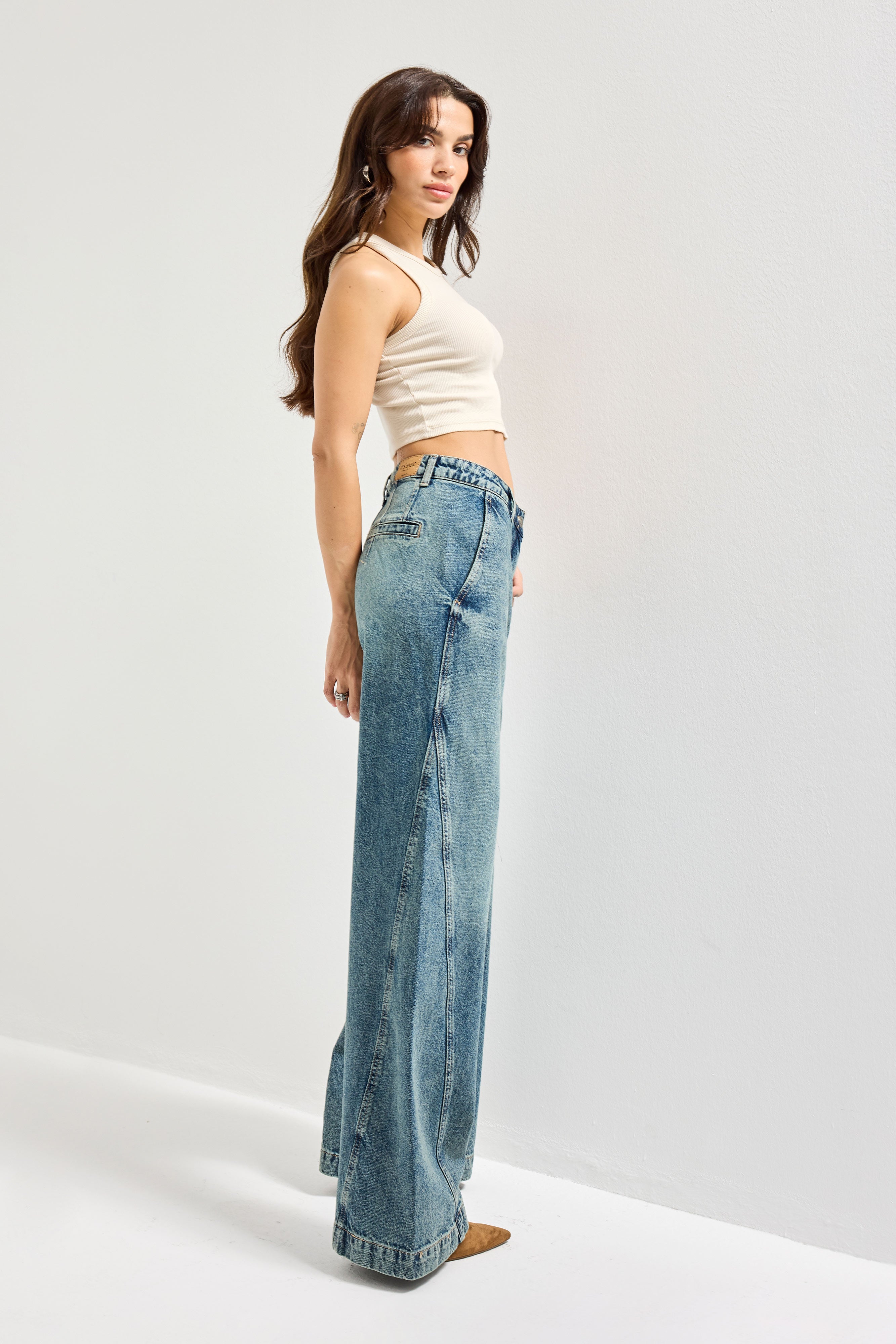 Kadın T.Kot Rengi 4w5-31 Barrel Fit Bol Kesim İç Boy 83cm %100 Koton Denim Jean