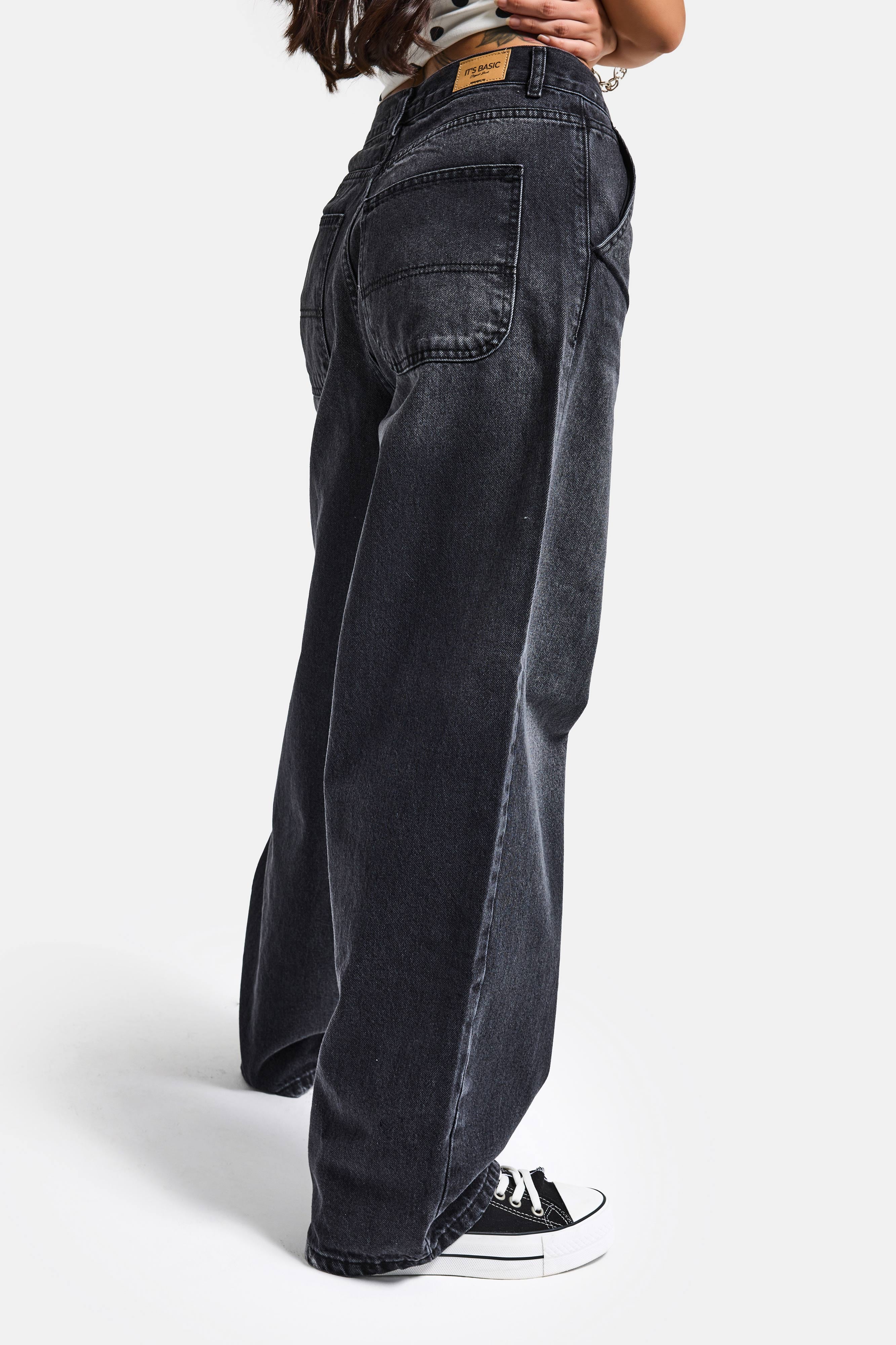 Women's Dark Smoke Color Skater Fit 100% Cotton Denim