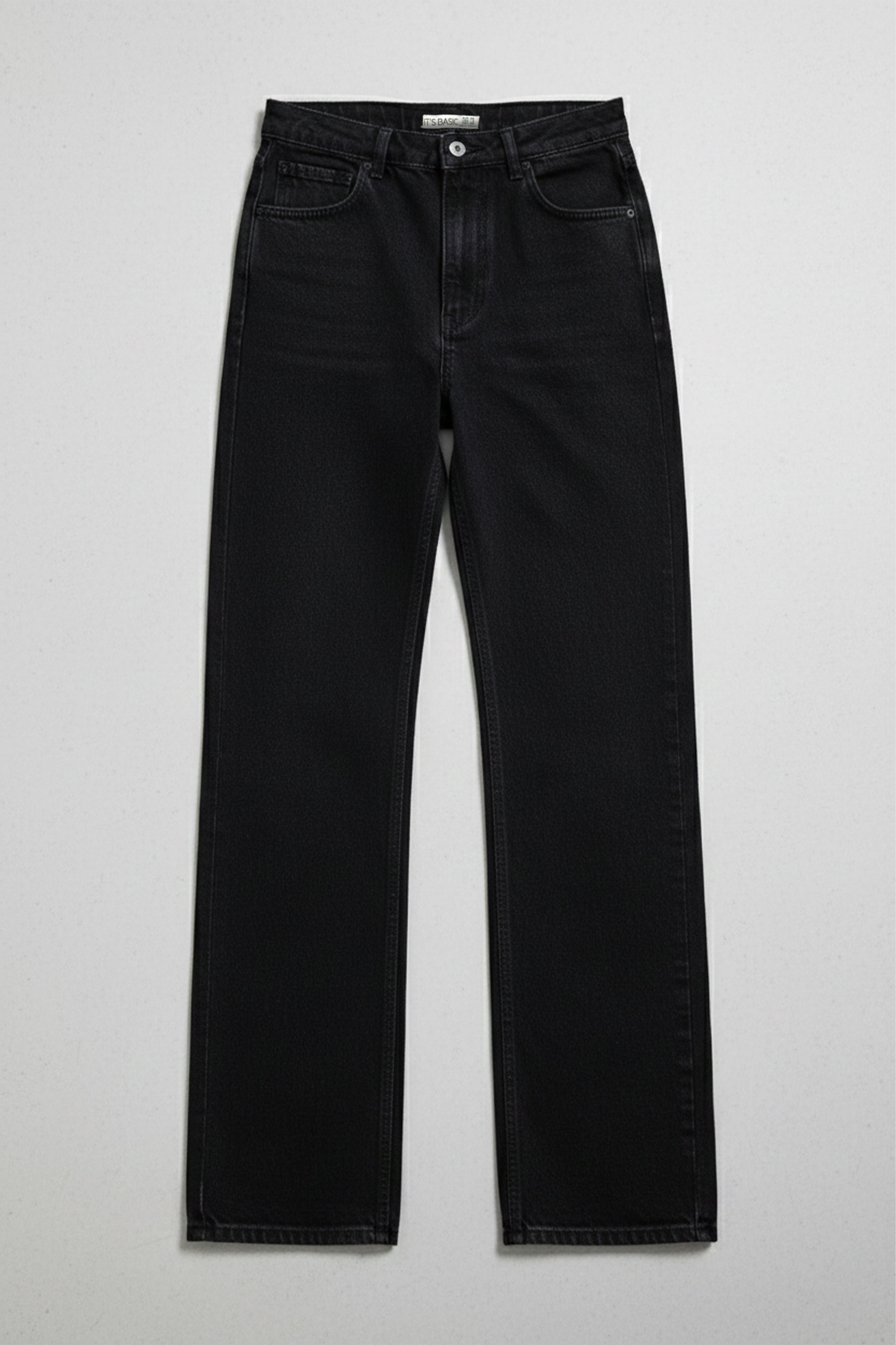 Женские джинсы Doris 1S5-1 прямого кроя с высокой талией, чёрного цвета, 100% хлопок, деним