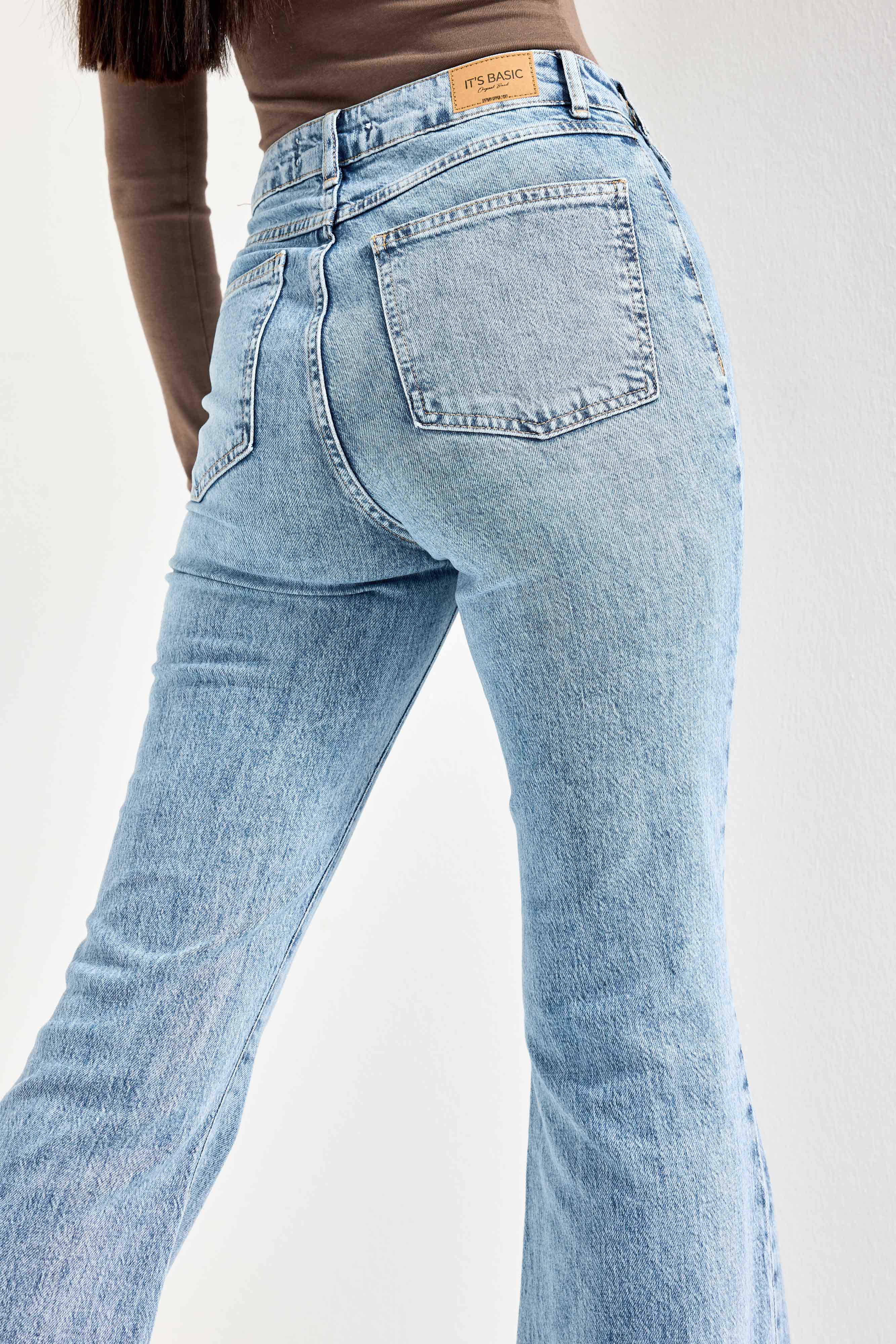 Kadın Ice Kot Rengi 4s6-3 Flare Fit Viskon Elastan Kumaş Denim Jean