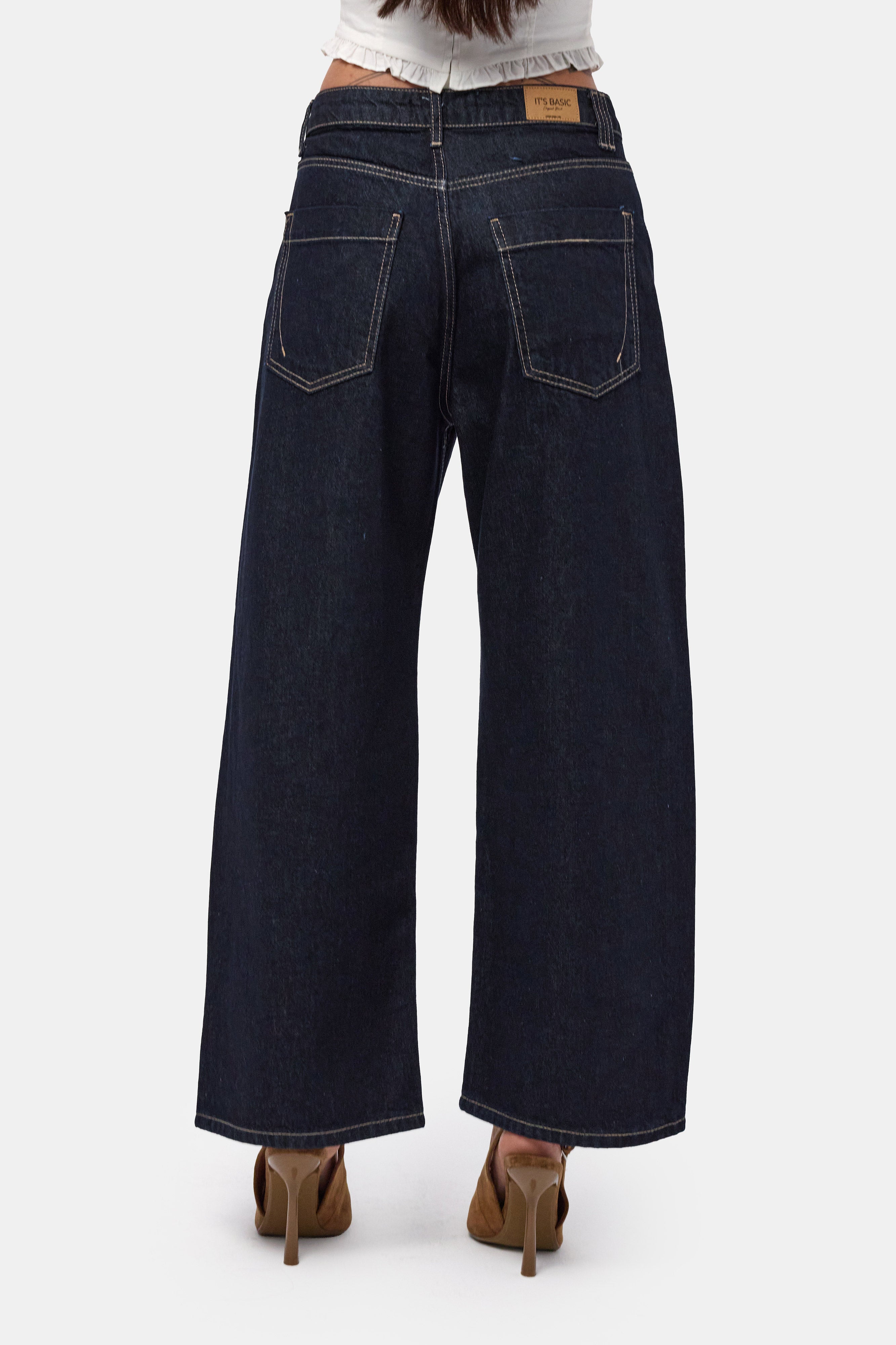 Kadın İndigo Selvedge 7s6-50 Baggy Low Rise Fit Tokyo %100 Koton Denim Jean