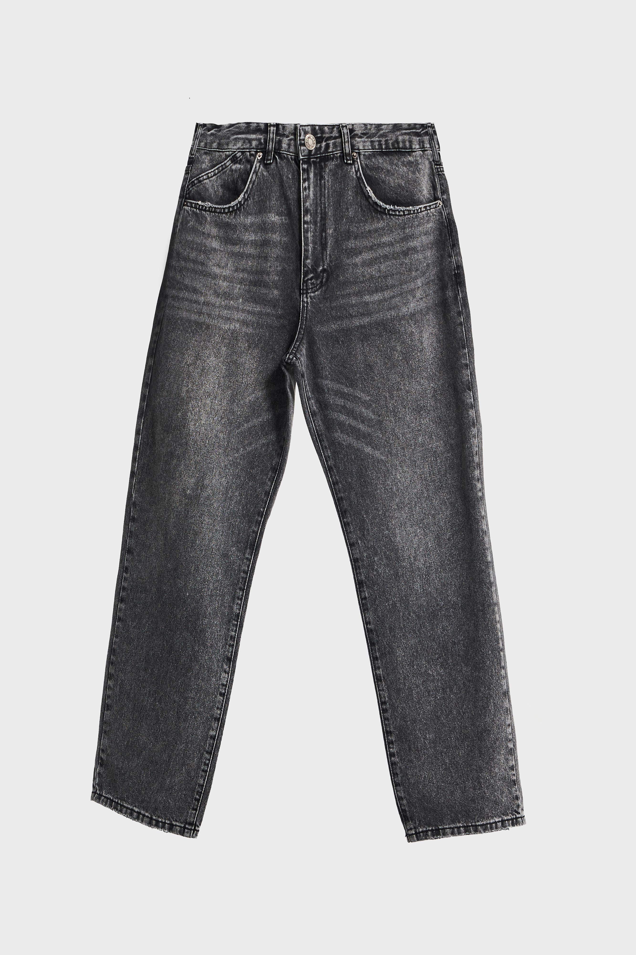 Erkek Füme Renk 4w5-14 Loose Fit %100 Koton Denim Jean
