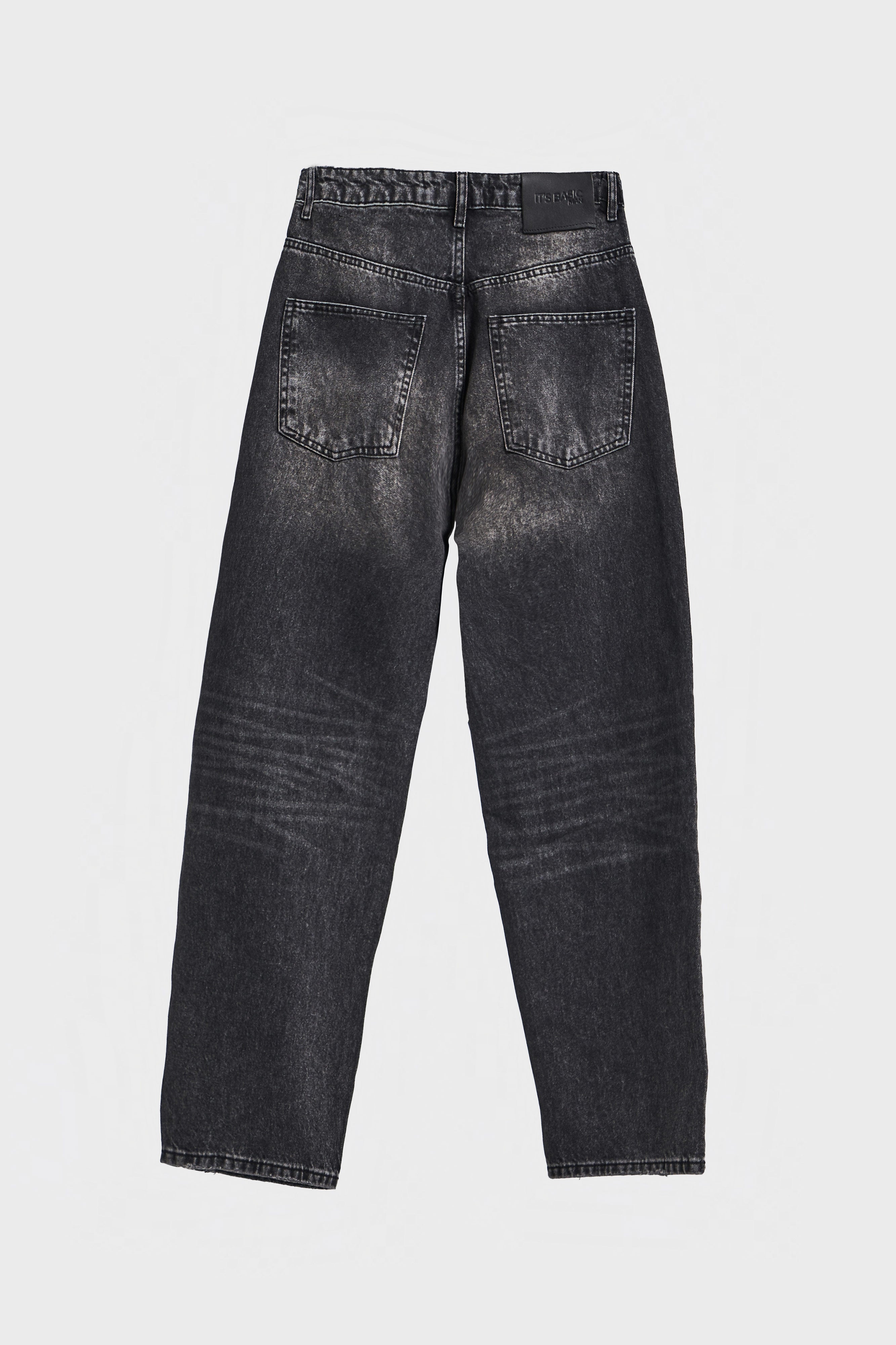 Erkek Koyu Füme Renk 4w5-14 TT25 Relaxed Baggy Fit İç Boy 80cm Rahat Kesim %100 Koton Denim Jean