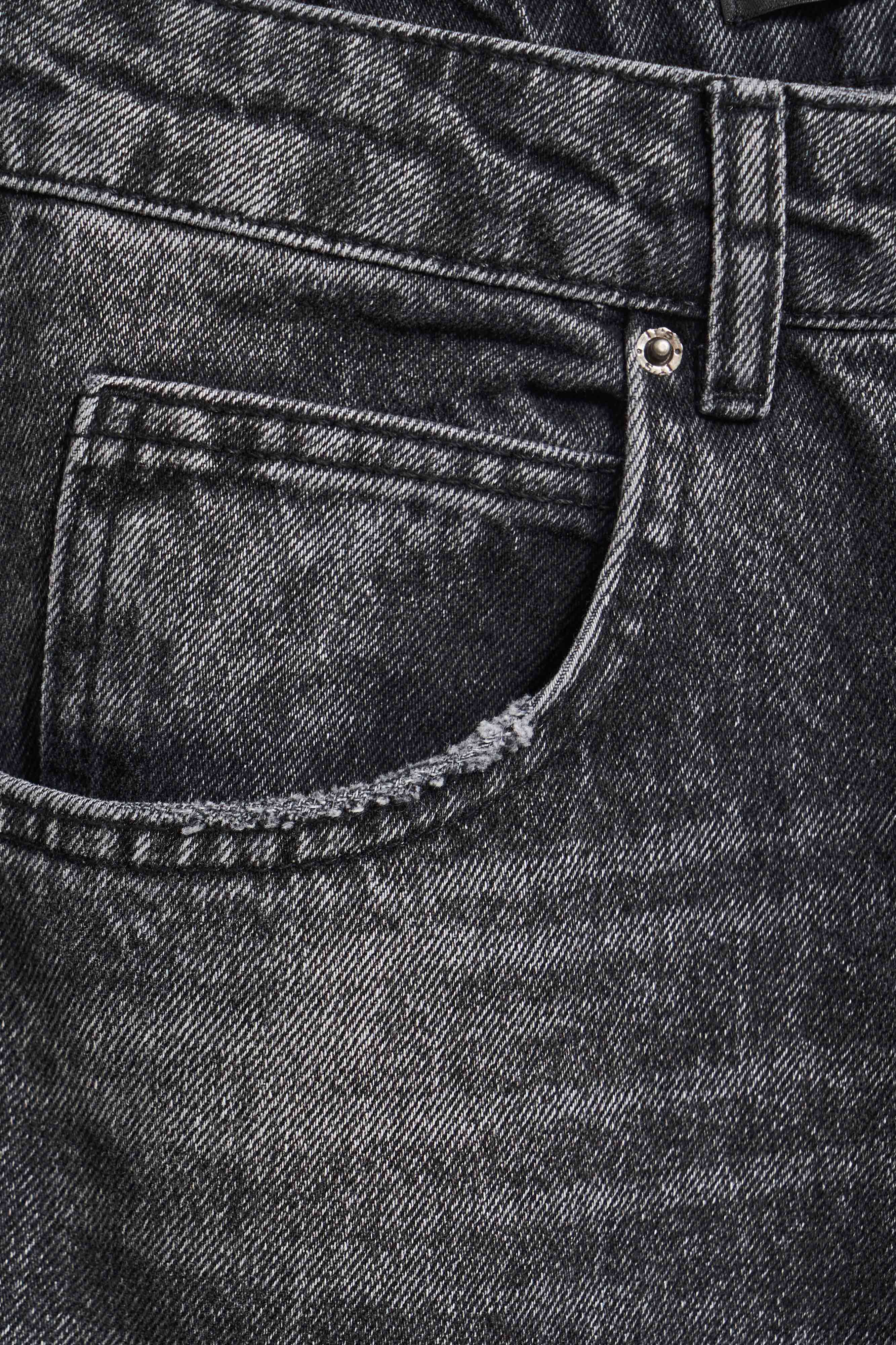 Erkek Koyu Füme Renk 4w5-14 TT25 Relaxed Baggy Fit İç Boy 80cm Rahat Kesim %100 Koton Denim Jean