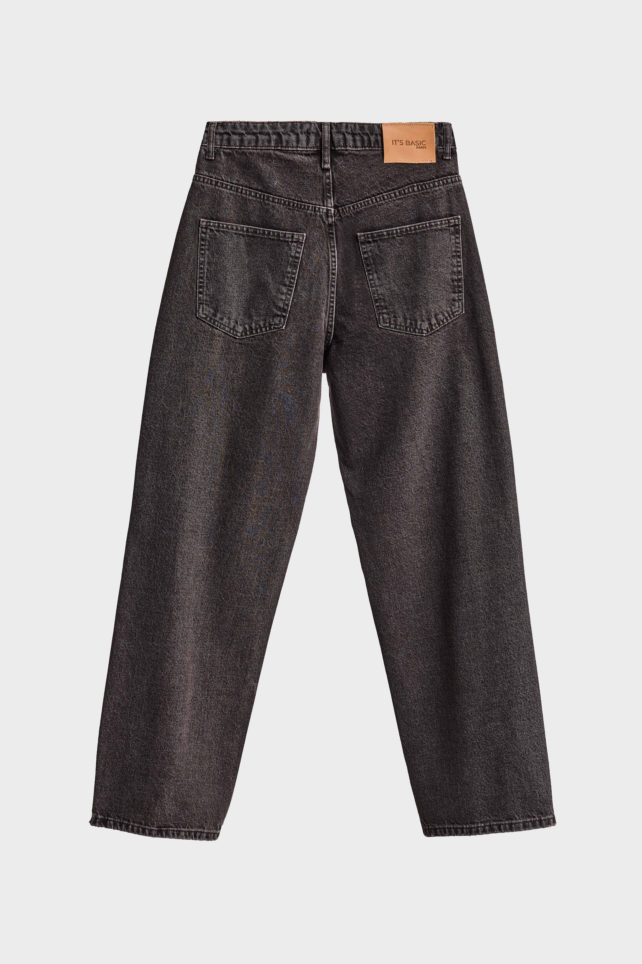 Erkek Koyu Kot Rengi 1s6-154 TT25 Relaxed Baggy Fit İç Boy 80cm Rahat Kesim %100 Koton Denim Jean