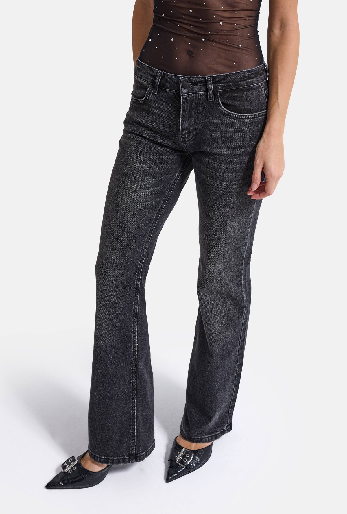 Kadın 2w6-1 Bootcut Flare Orta Bel Denim Jean