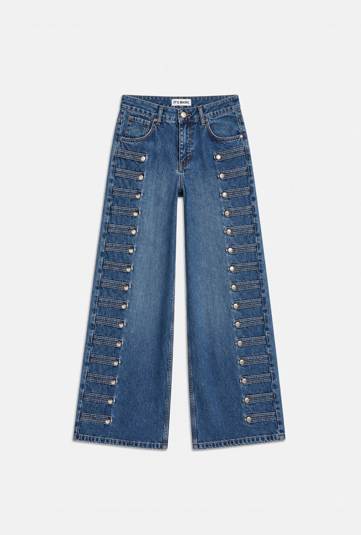 Kadın 2w6-5 Palazzo Fit Napolyon Tasarım Denim Jean