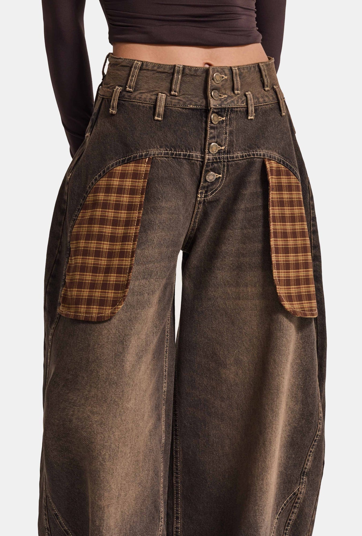 Kadın 2w6-87 Barrel Fit Tasarım Denim Jean
