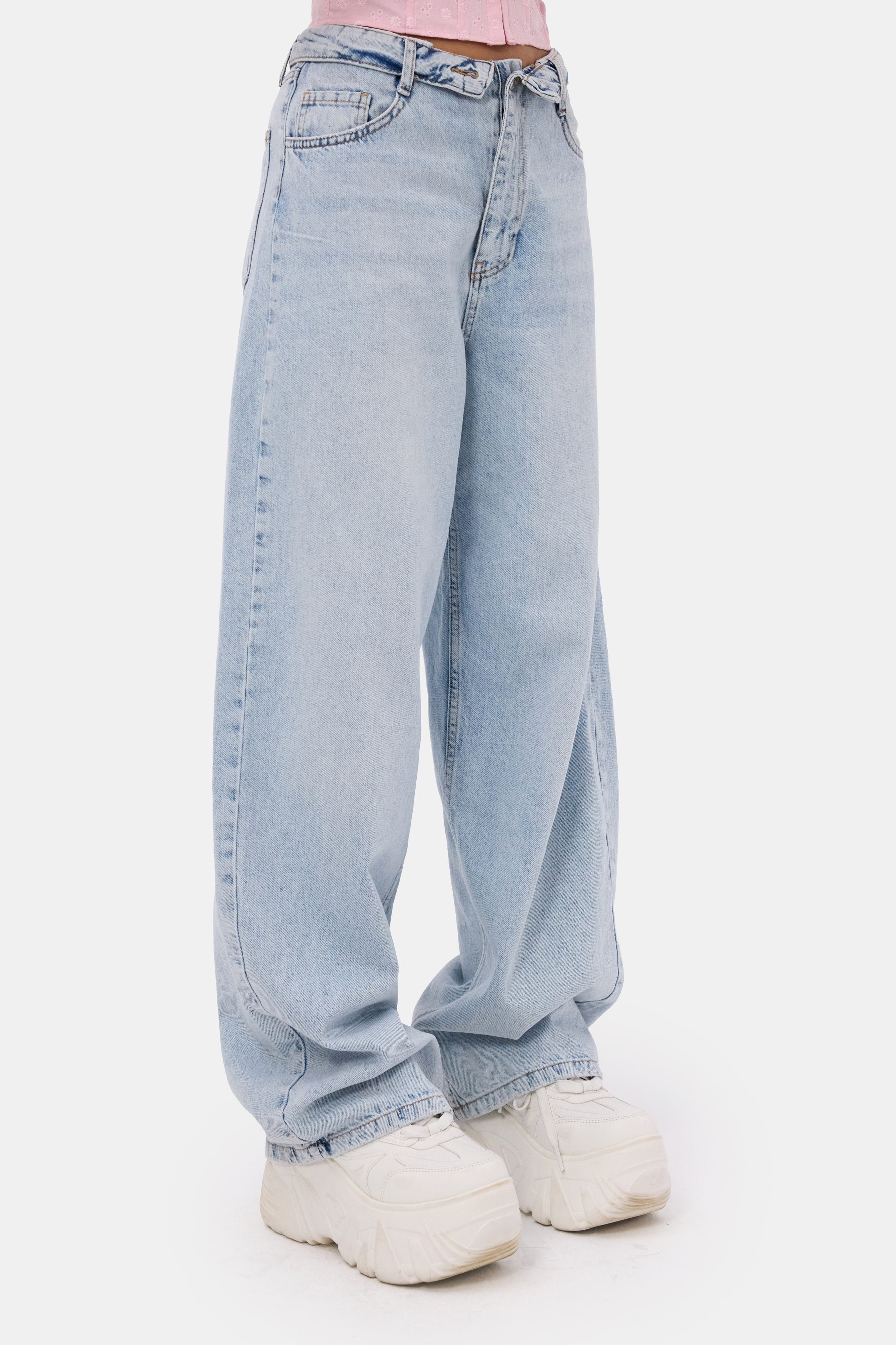 Kadın 4s6-3 Straight Fit Kemer Detaylı Özel Tasarım Denim Jean