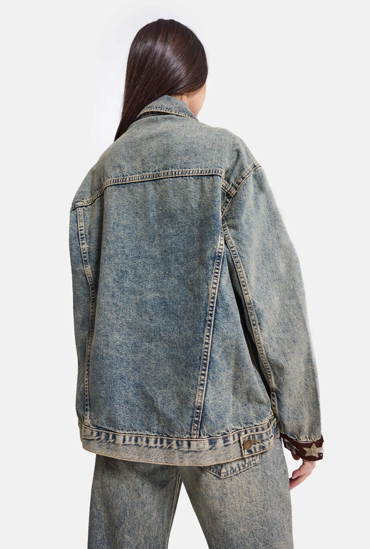 Kadın 4w6-11 Relaxed Fit Oversize Tasarım Denim Ceket