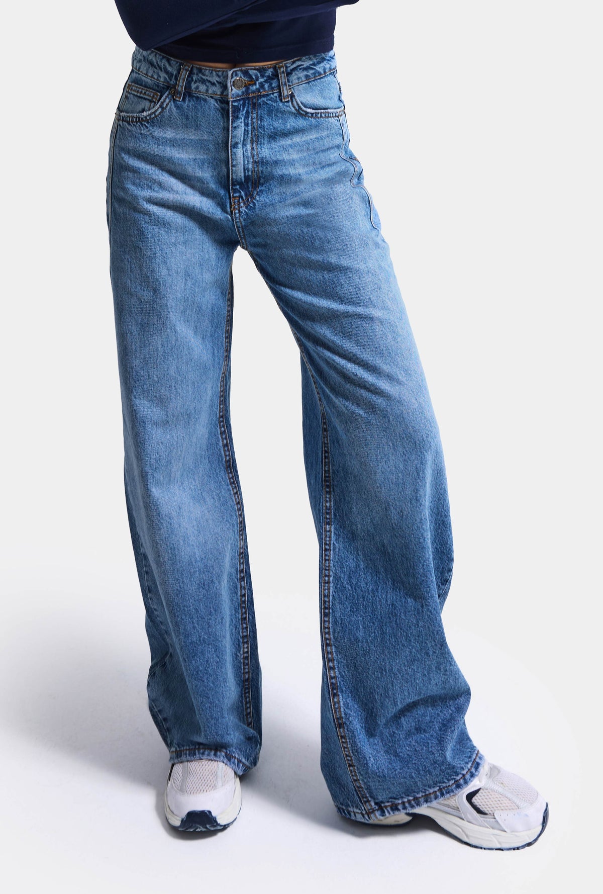 Kadın 4w6-4 Wide Leg %100 Koton Denim Jean