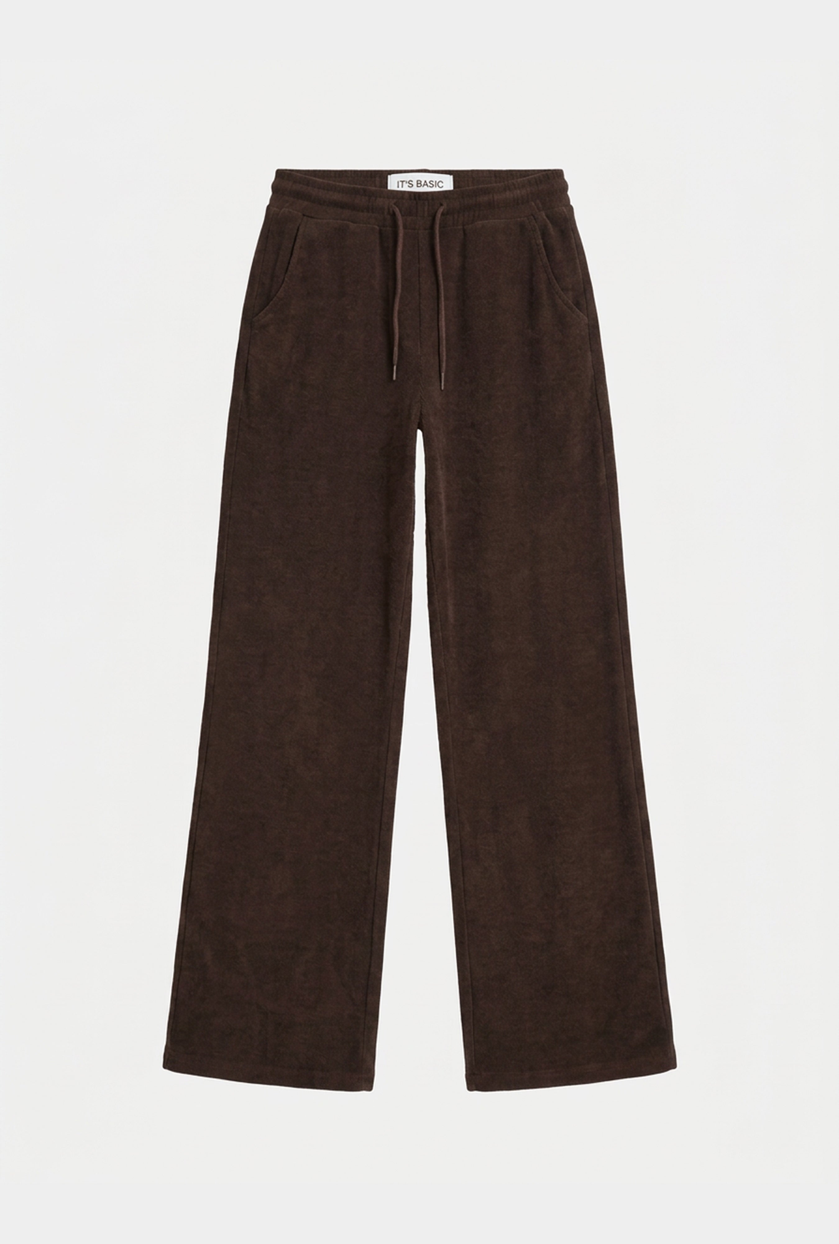 Kadın Acı Kahve w6-81 Flare Fit İnce Fitilli Esnek Velvet Kadife Kumaş Pantolon