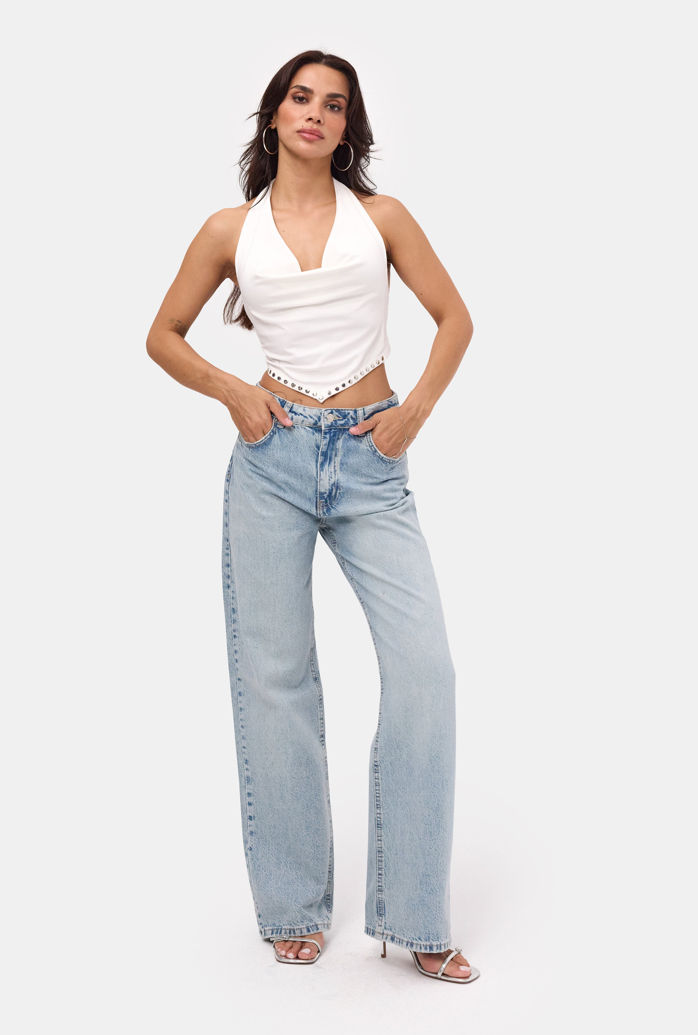 Kadın Açık Kot Doris 4s6-32 Straight Fit Yüksek Bel Denim Jean