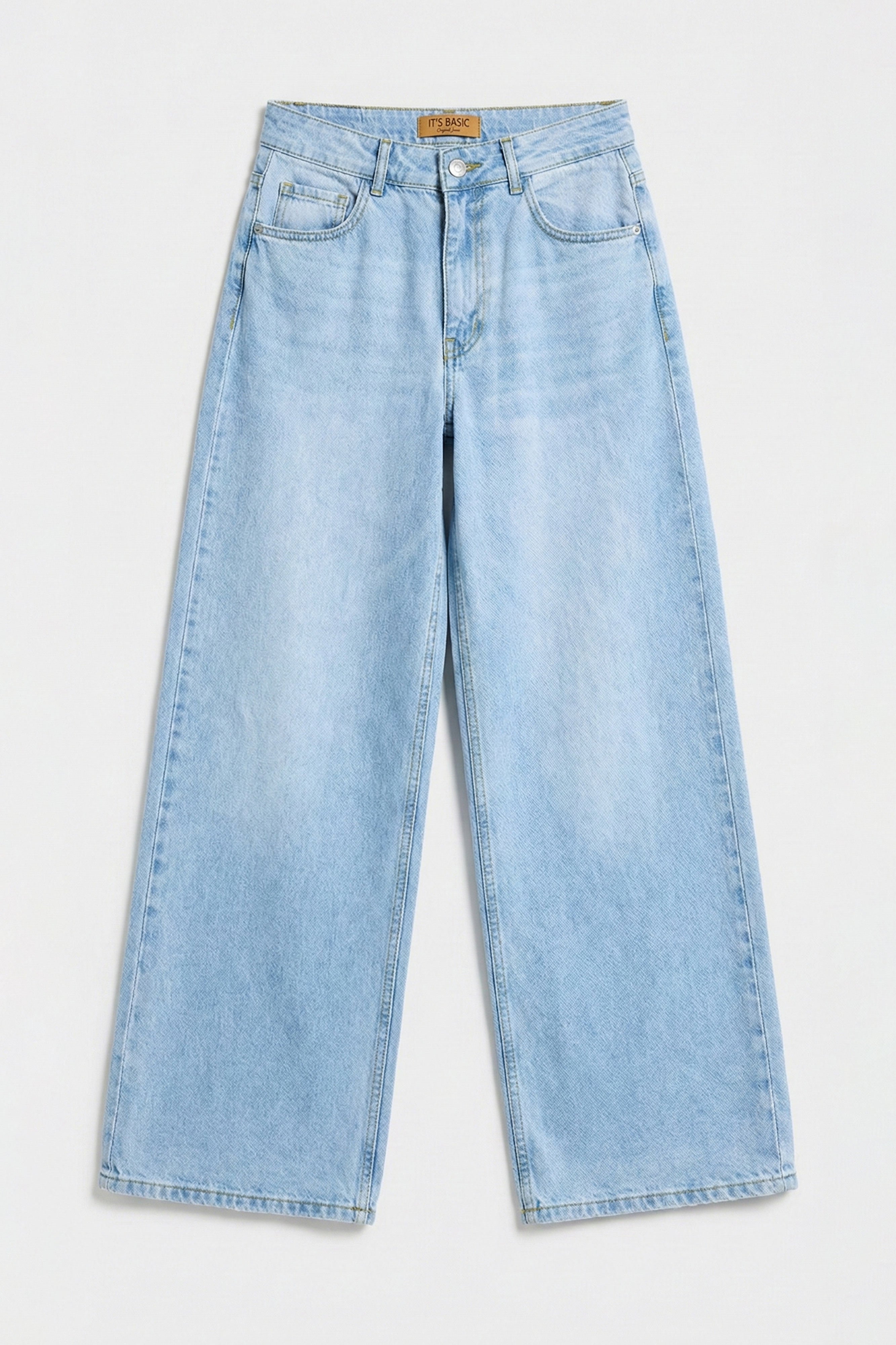 Kadın Açık Mavi Hera 4s6-3 Palazzo Fit %100 Koton Denim Jean