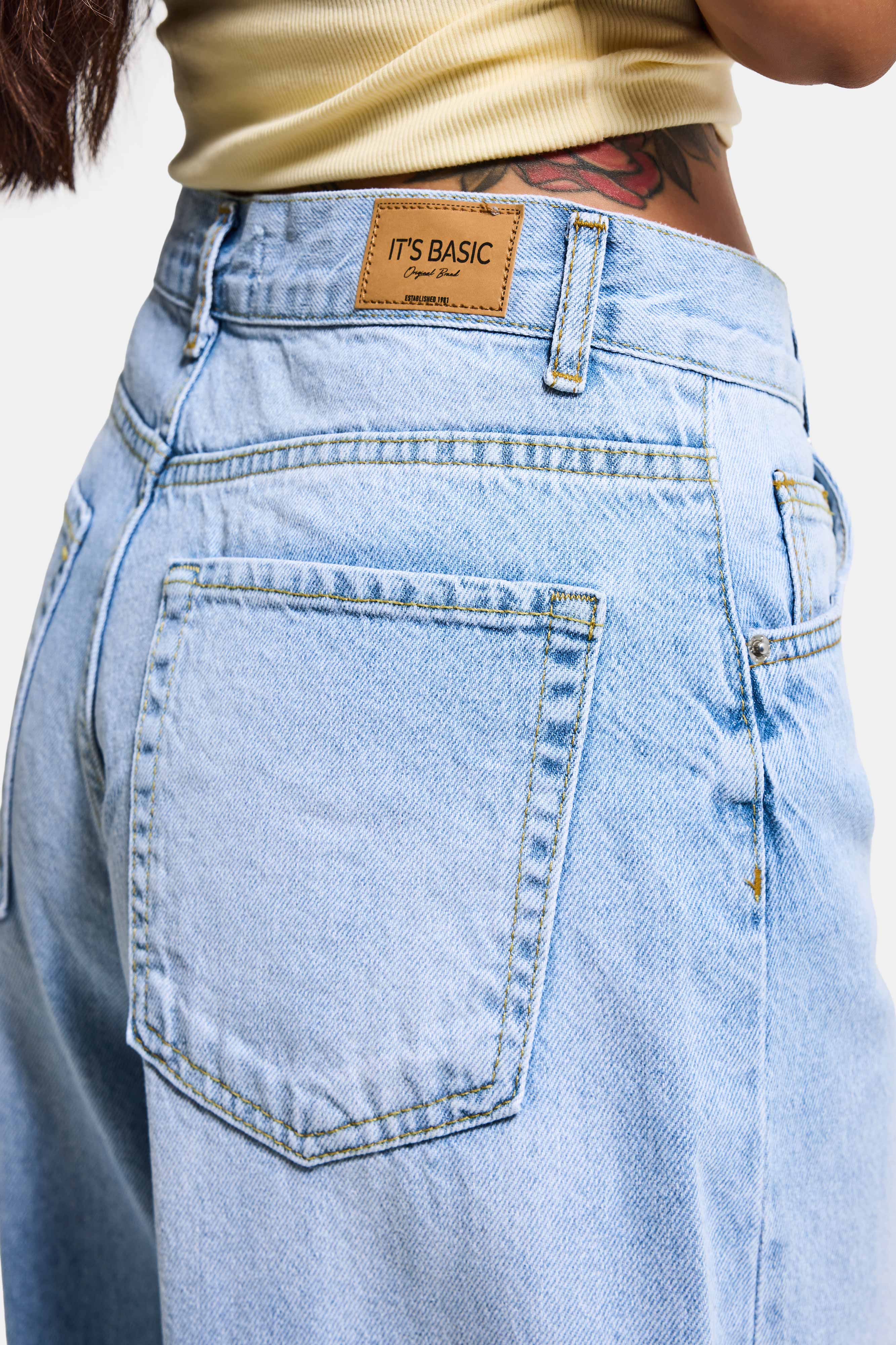 Kadın Açık Mavi Hera 4s6-3 Palazzo Fit %100 Koton Denim Jean