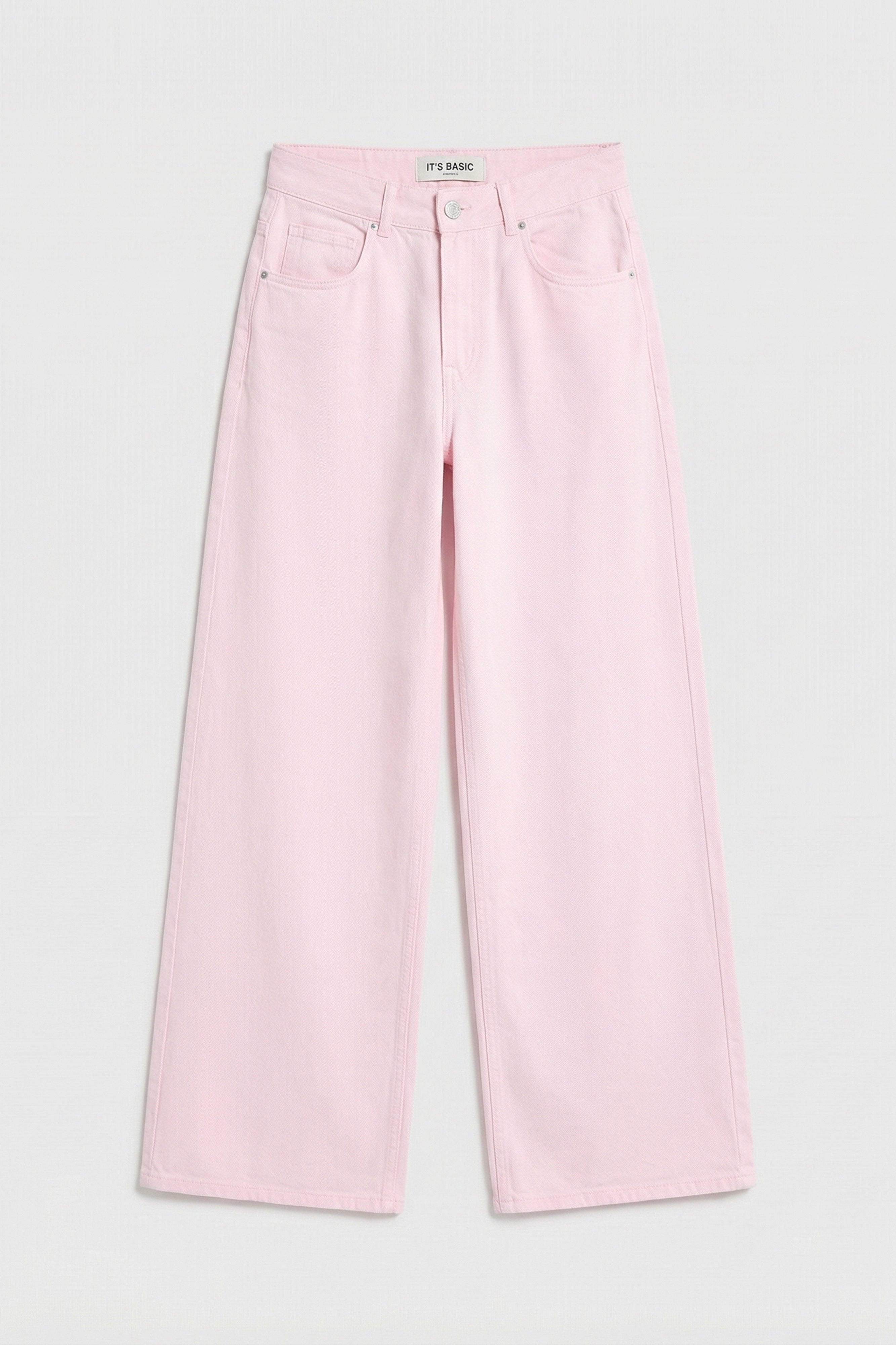 Women's Light Pink Hera 6s6-98 Palazzo Fit Wide Leg Denim Jean