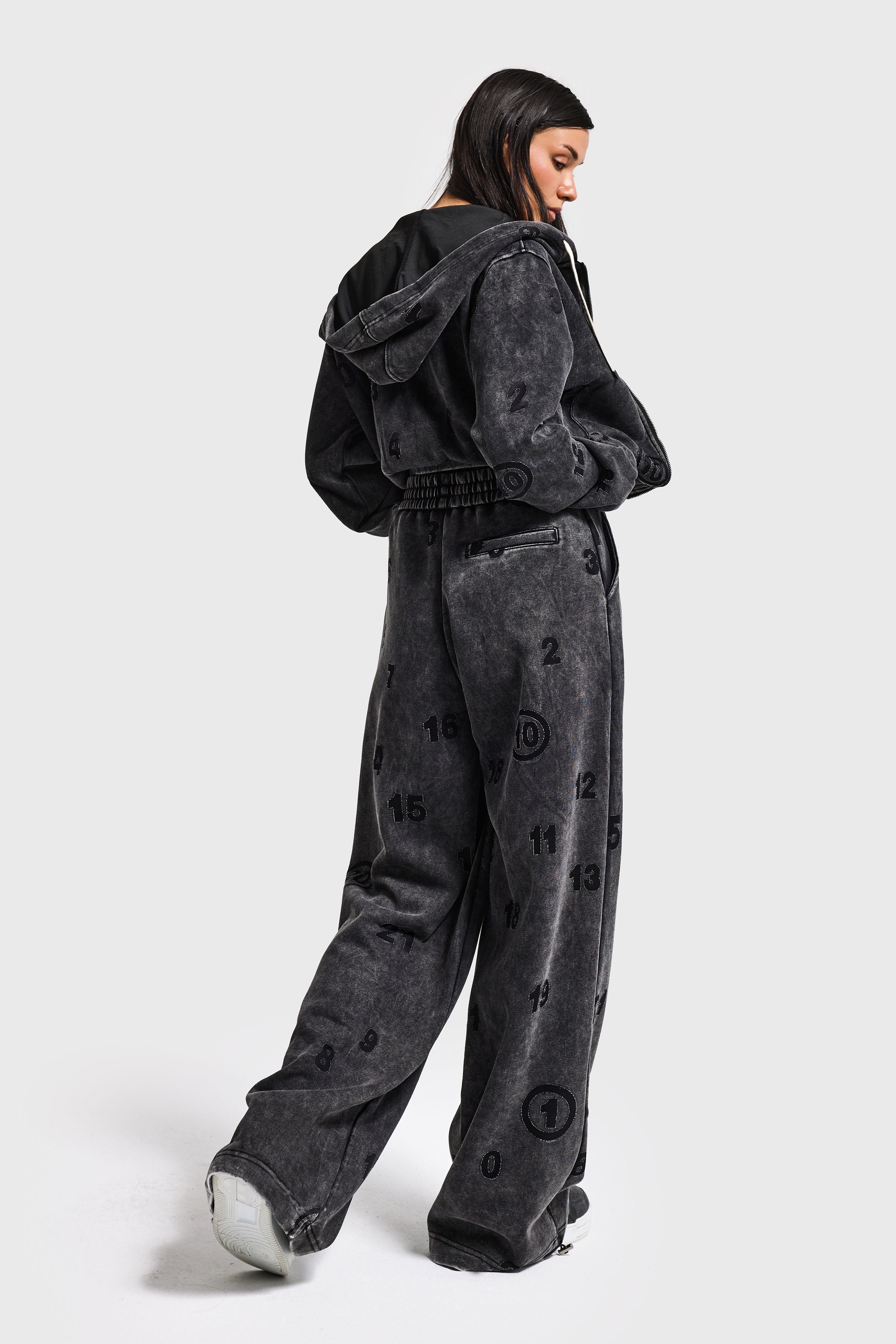 Kadın Antrasit Özel Yıkamalı Alt Üst 2'li Kombin Tasarım Takım