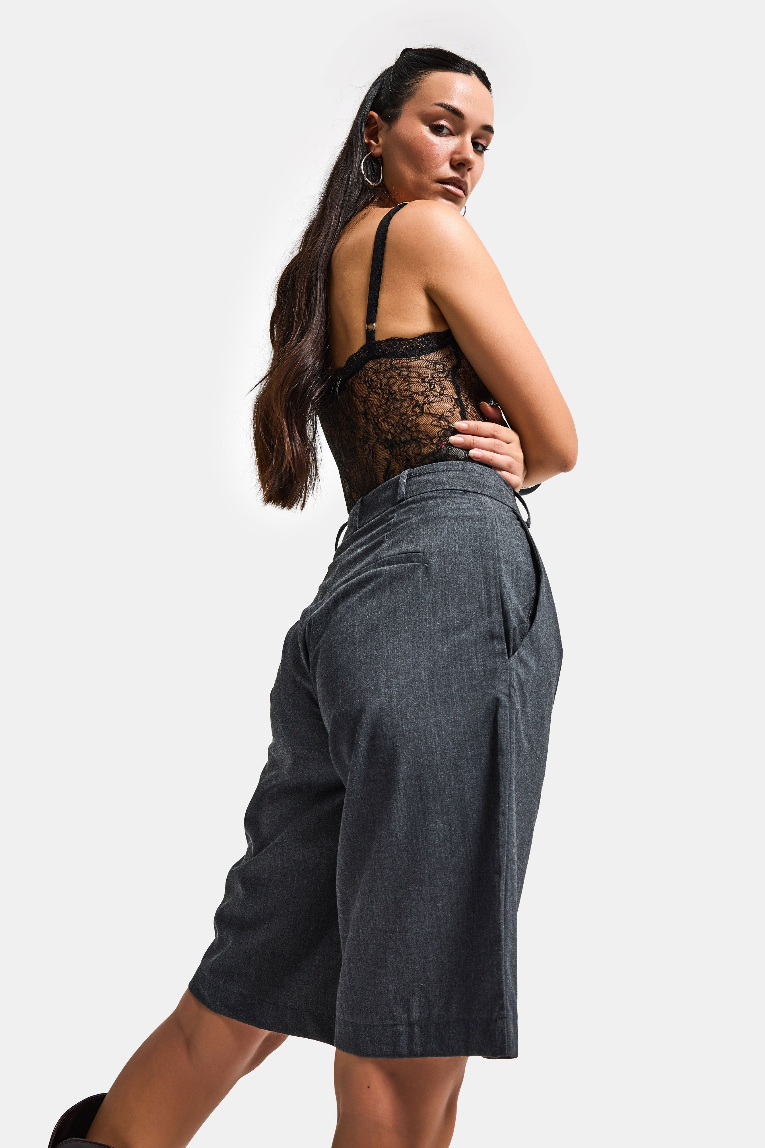 Women's Anthracite s6 Baggy Fit Maxi Length Bermuda Shorts