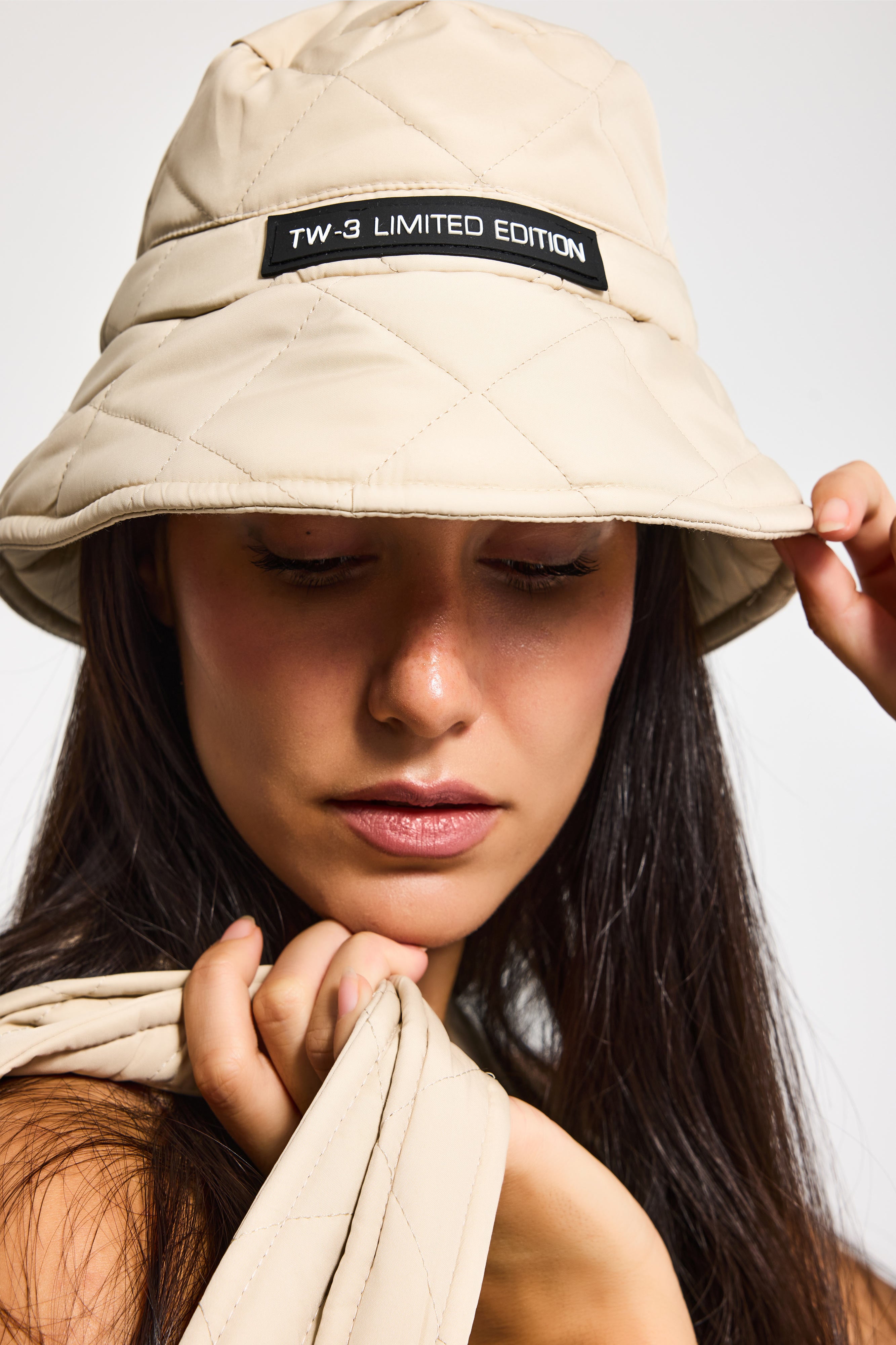 Kadın Bej Renk Tasarım Bucket Balıkçı Şapka