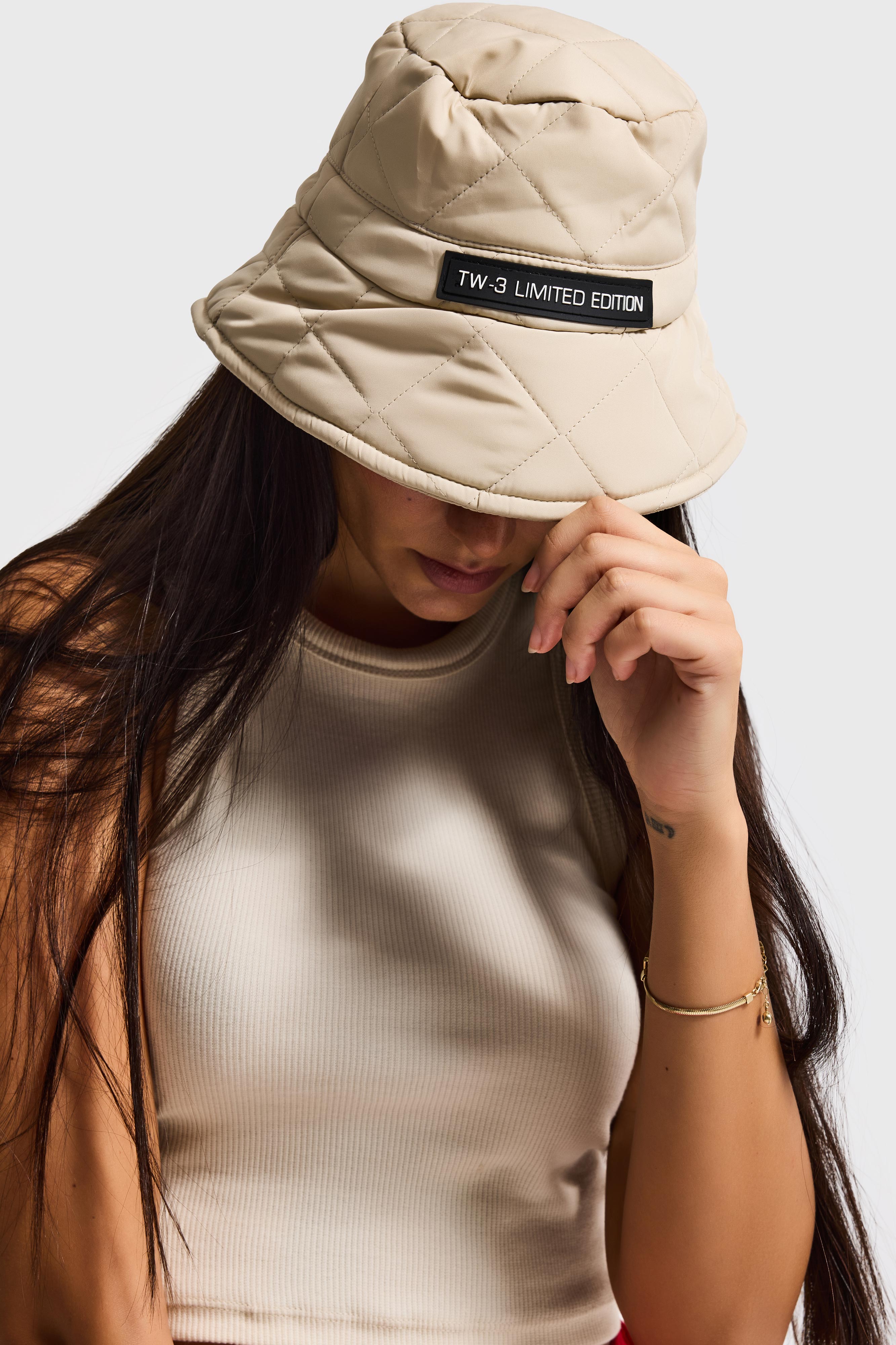 Kadın Bej Renk Tasarım Bucket Balıkçı Şapka