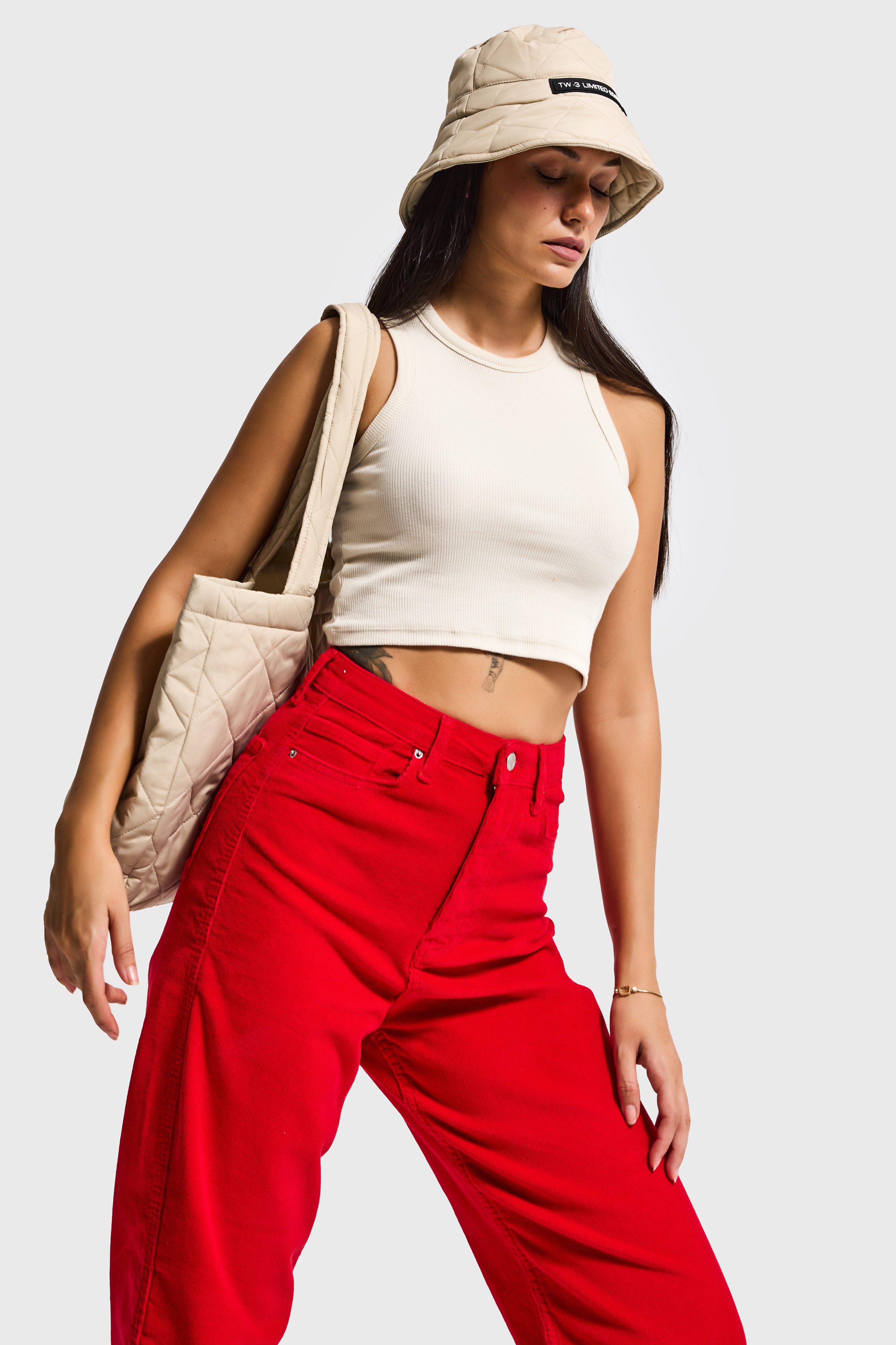 Kadın Bej Renk Tasarım Bucket Balıkçı Şapka