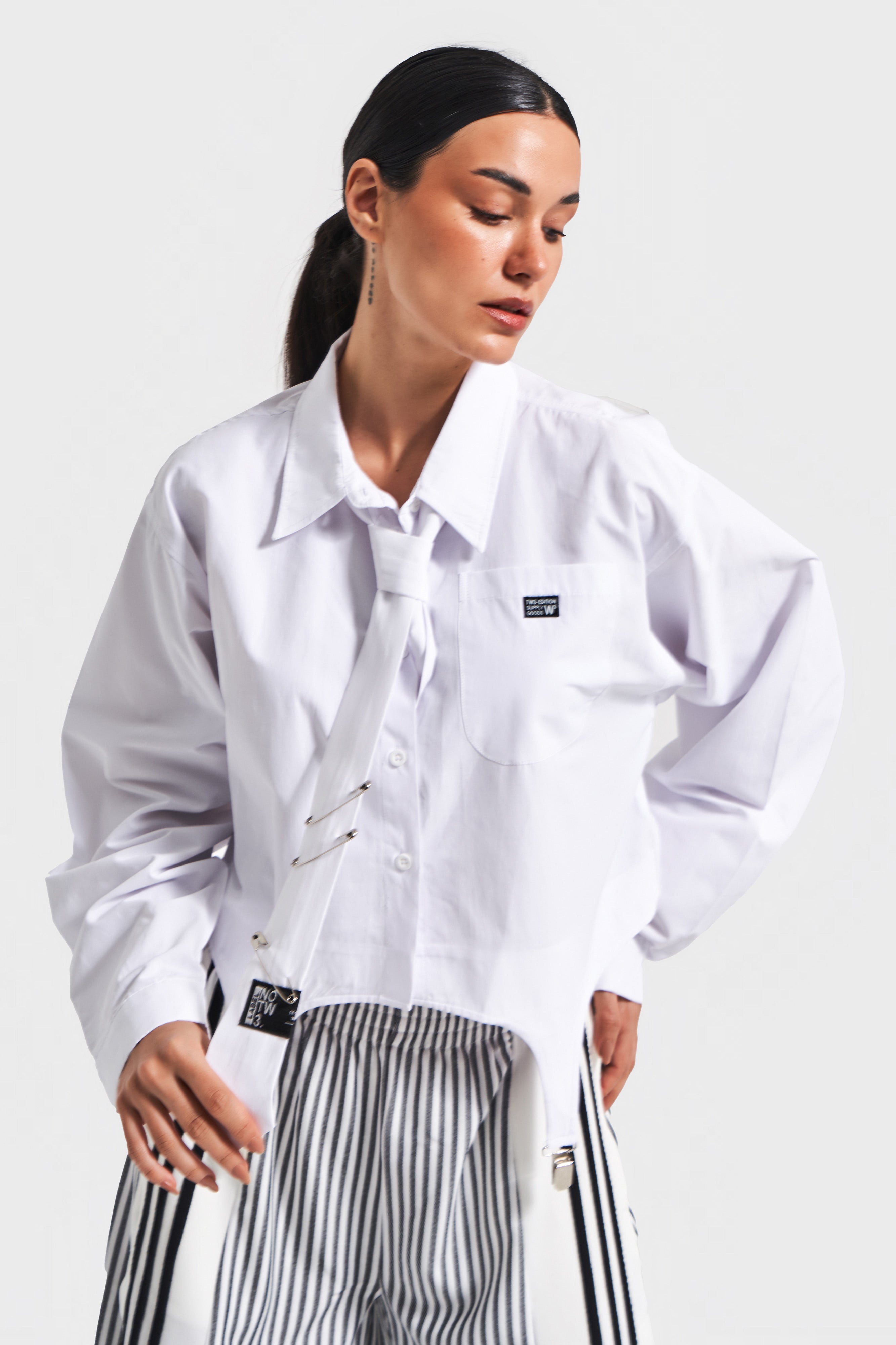 Женская рубашка свободного кроя White Tie Design