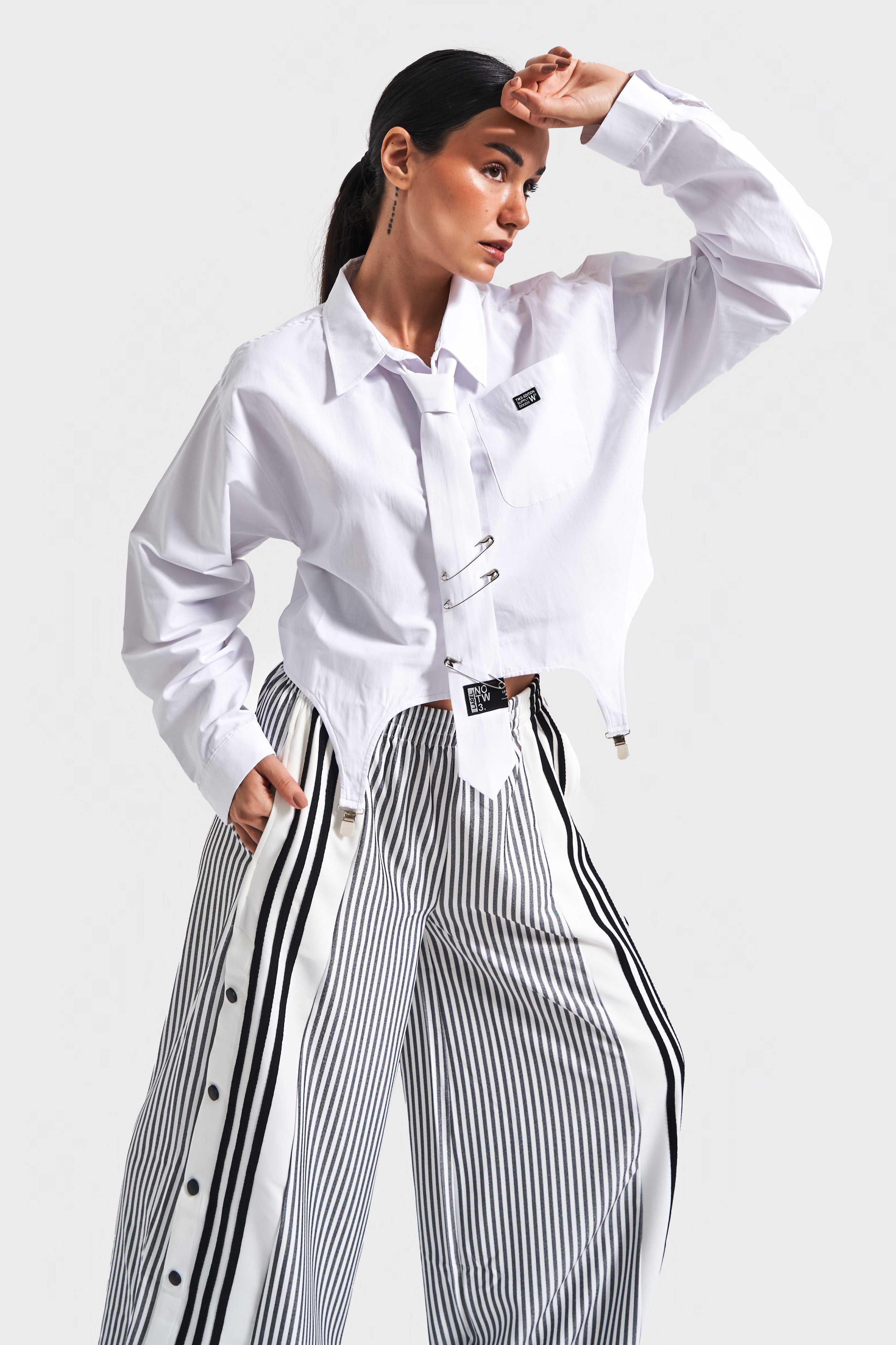 Женская рубашка свободного кроя White Tie Design