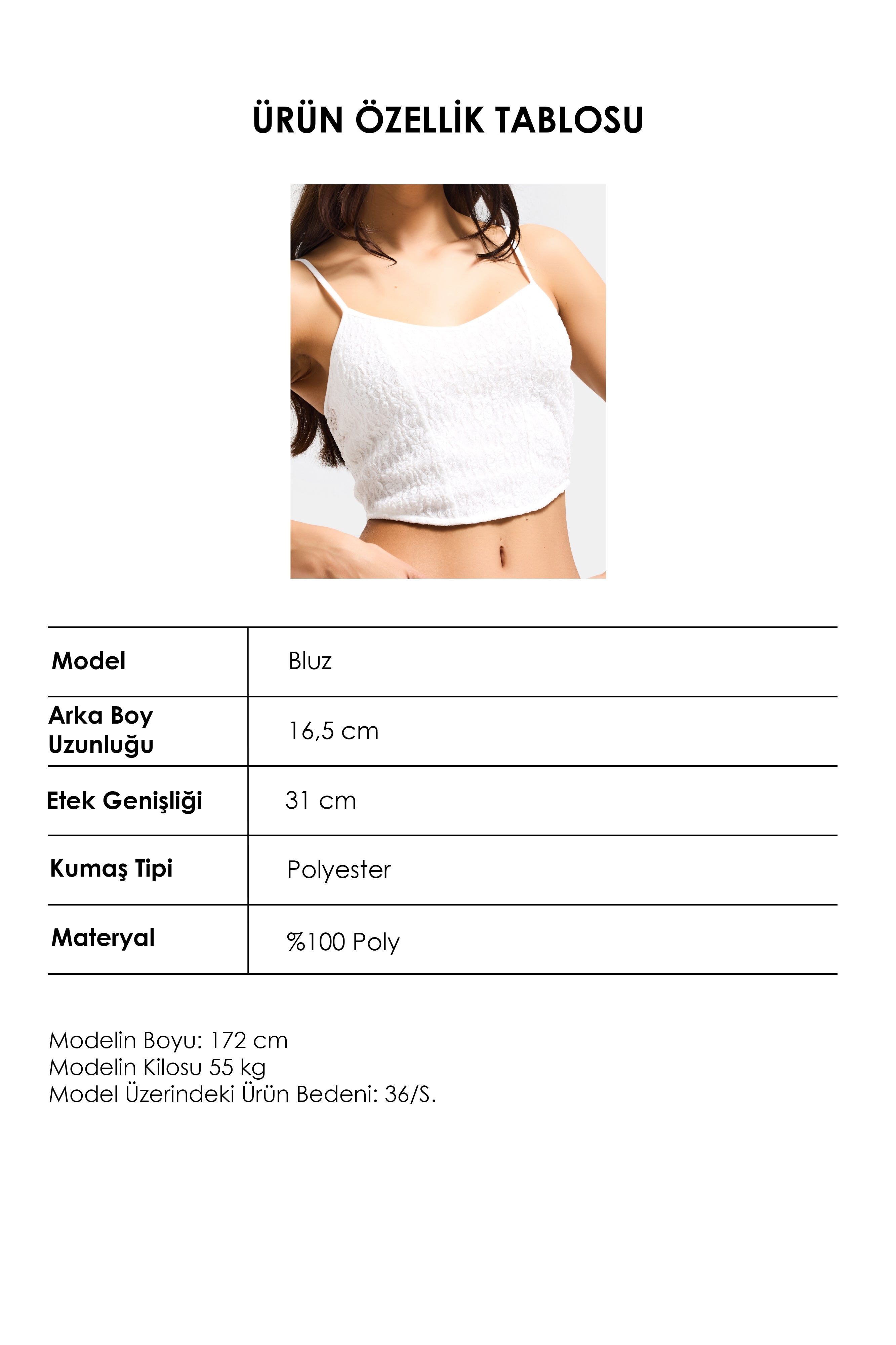 Kadın Beyaz s6-101 Crop Fit Askılı Dantel Detaylı Crop Top